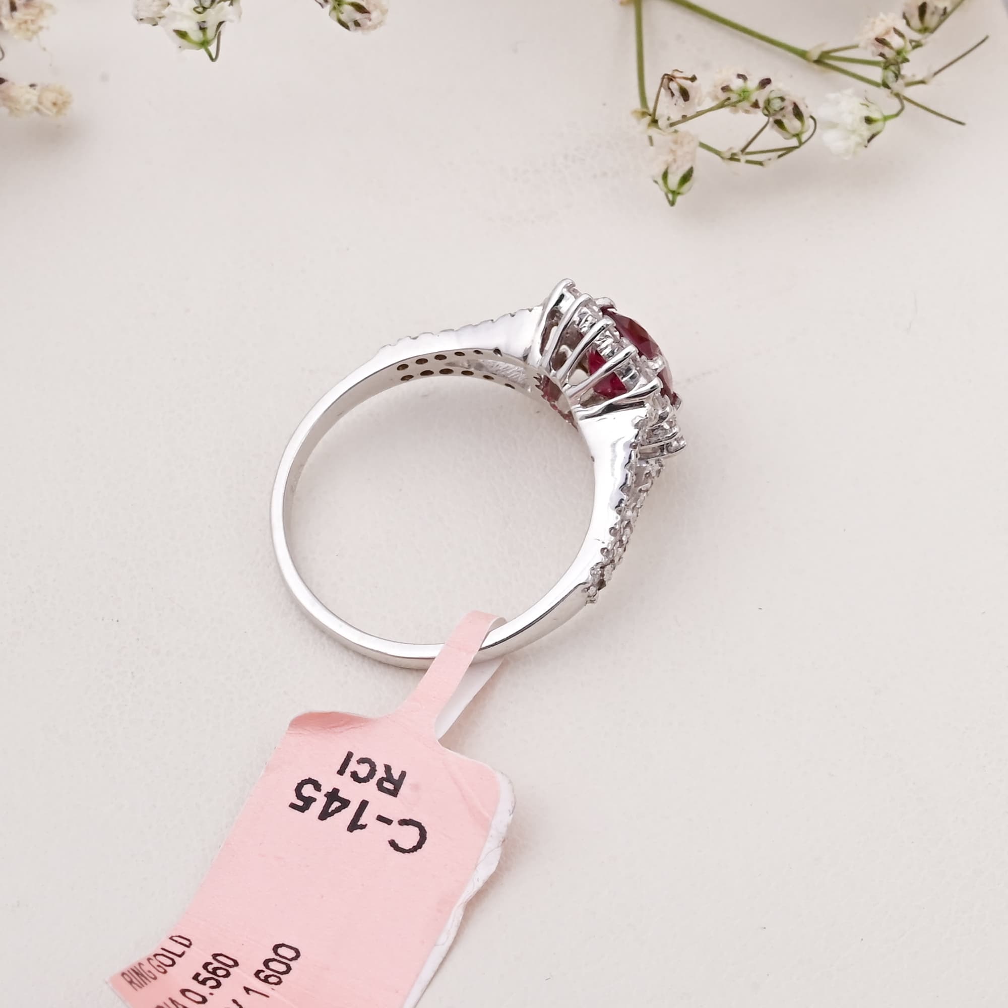 Royal Halo Ruby Split Shank Ring