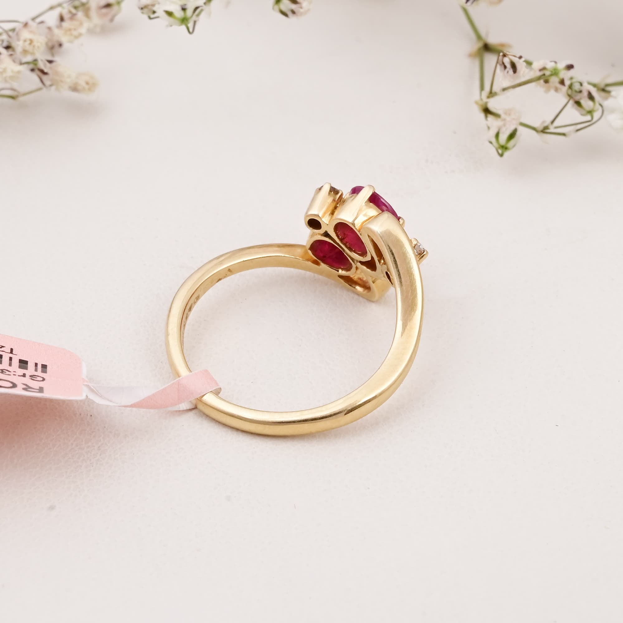 Twin Heart Ruby Bypass Ring