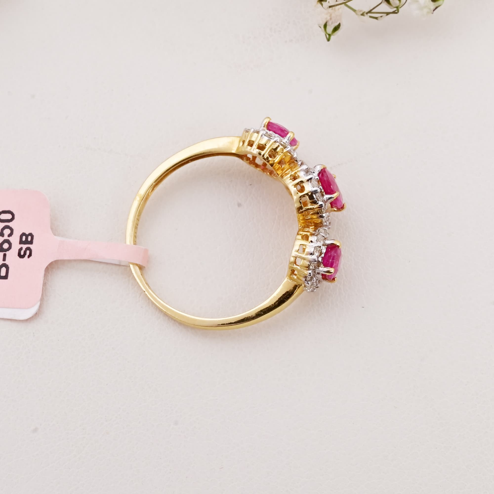 Trinity Ruby Halo Ring