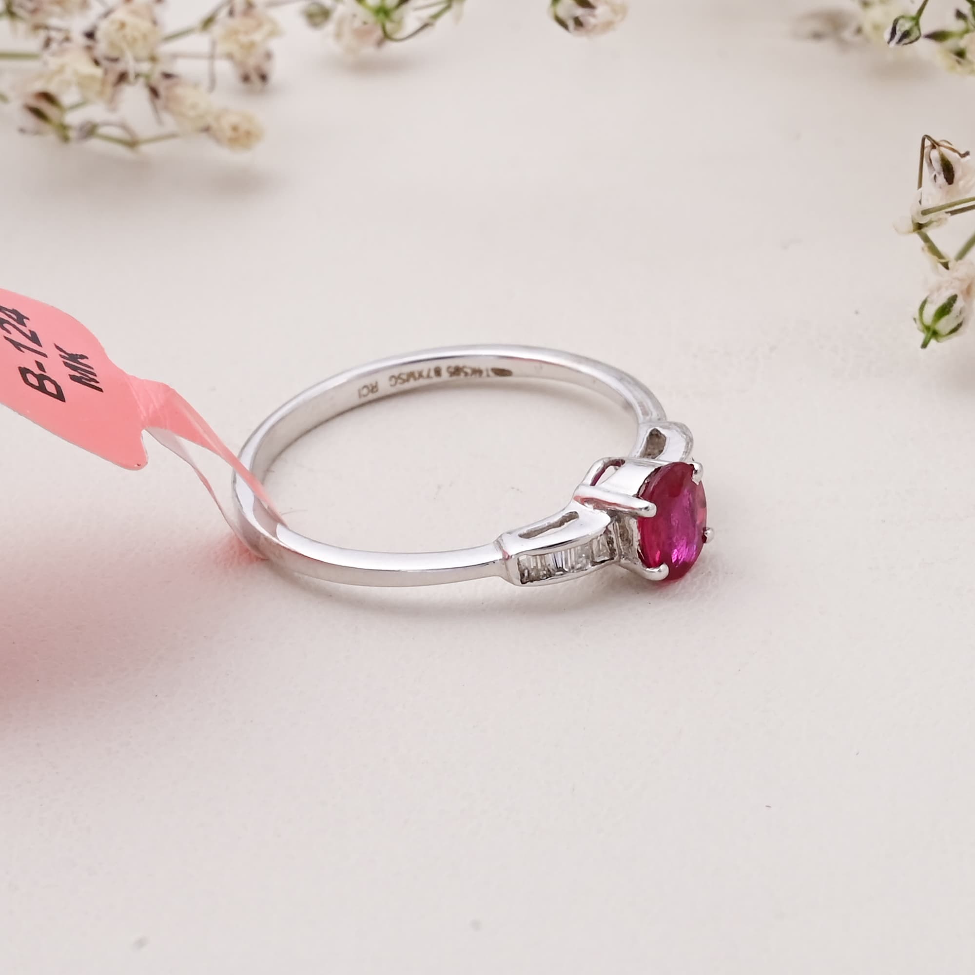 Classic Ruby Solitaire Ring alternate view