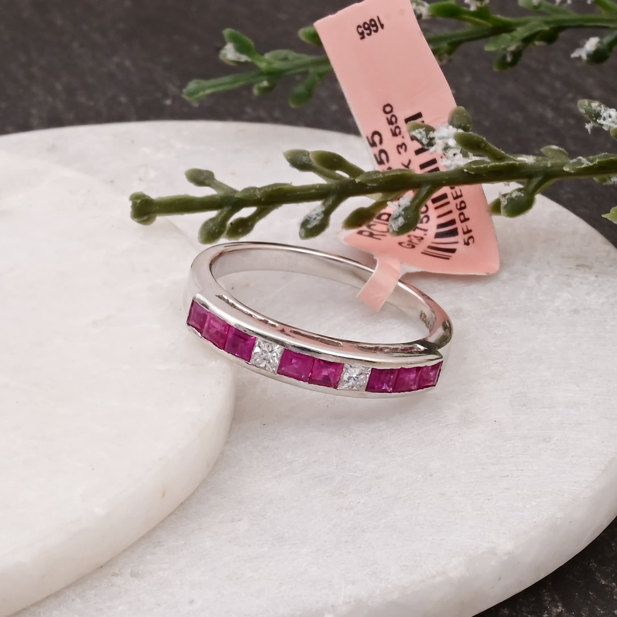 Ruby & Diamond Channel Band Ring