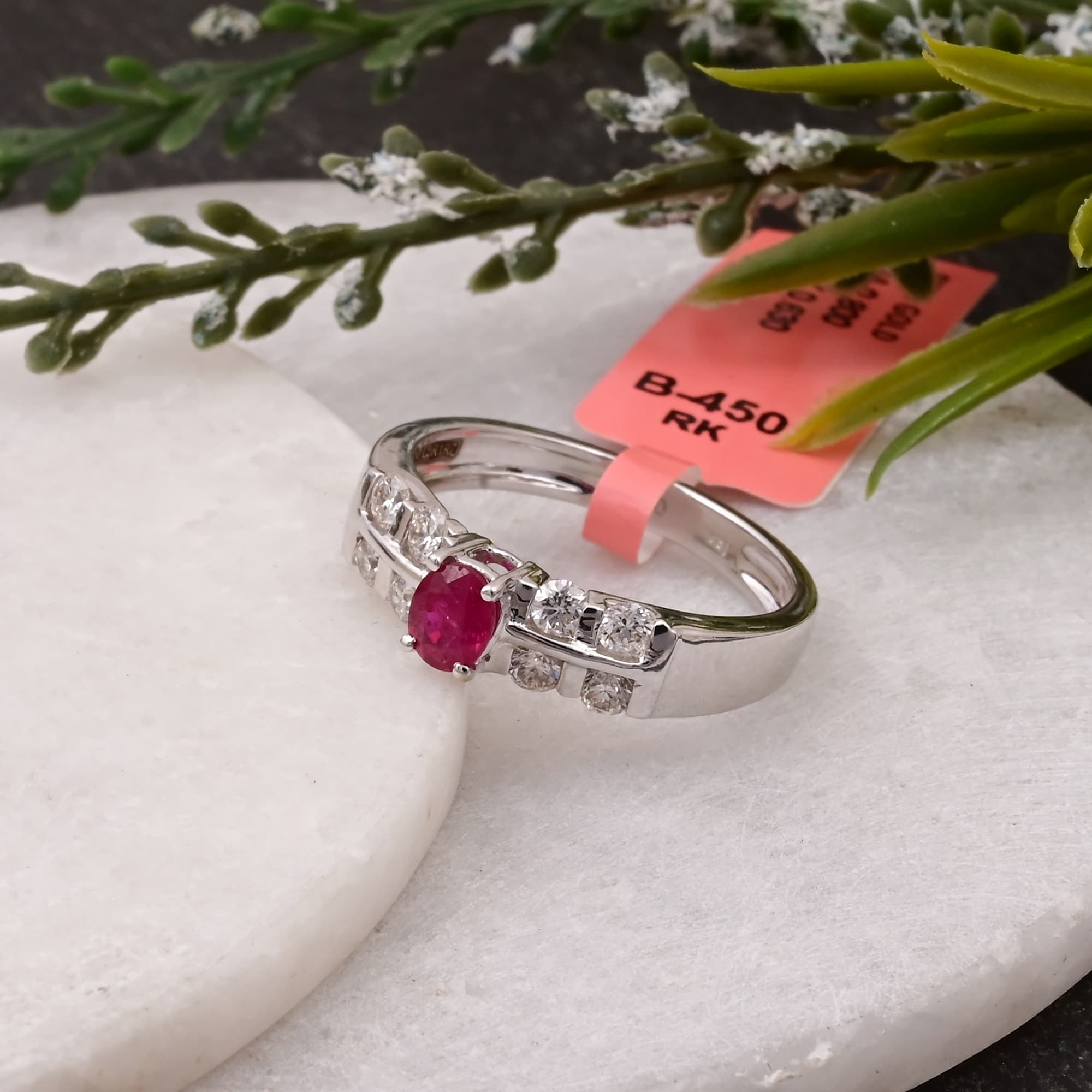 Ruby Diamond Cascade Ring