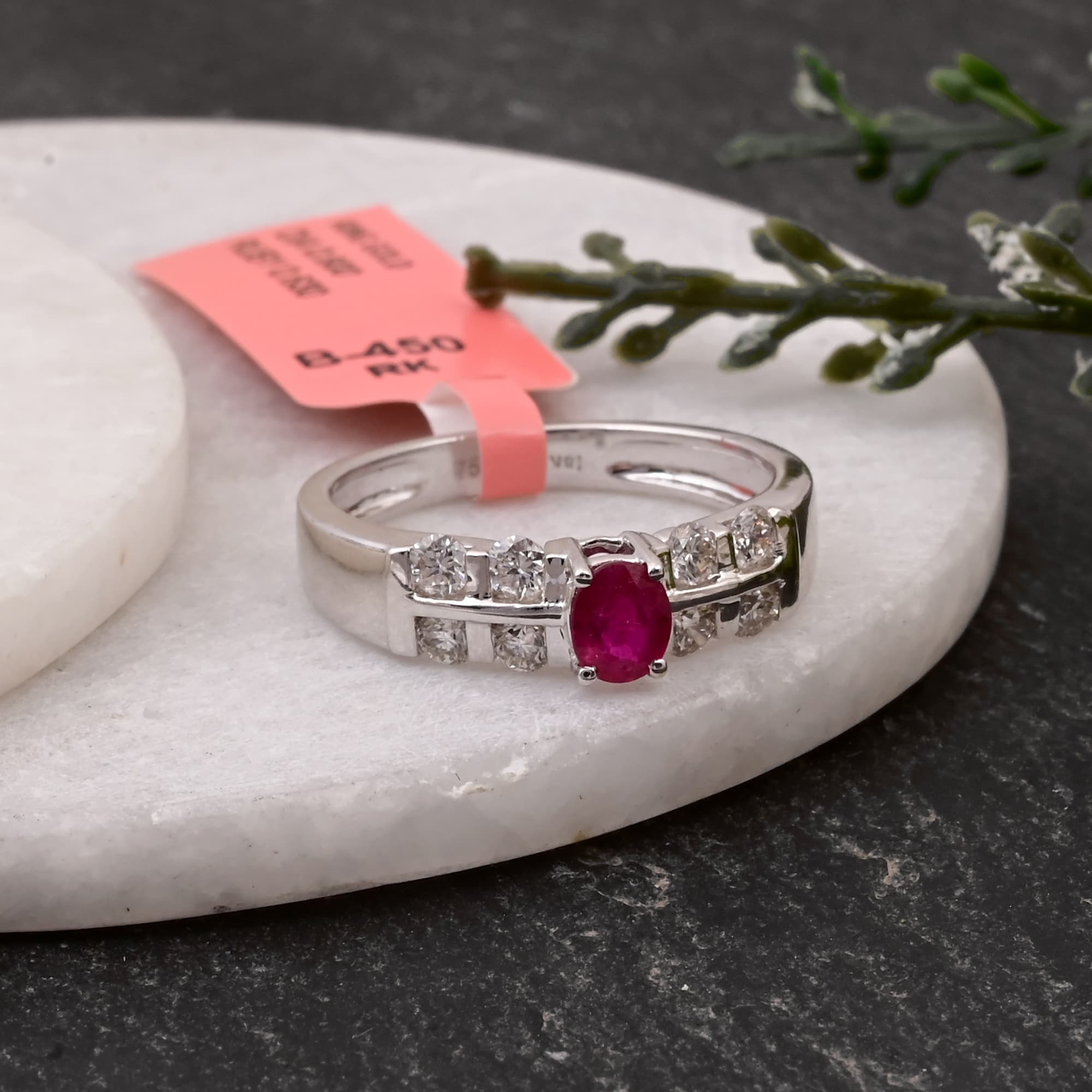 Ruby Diamond Cascade Ring alternate view