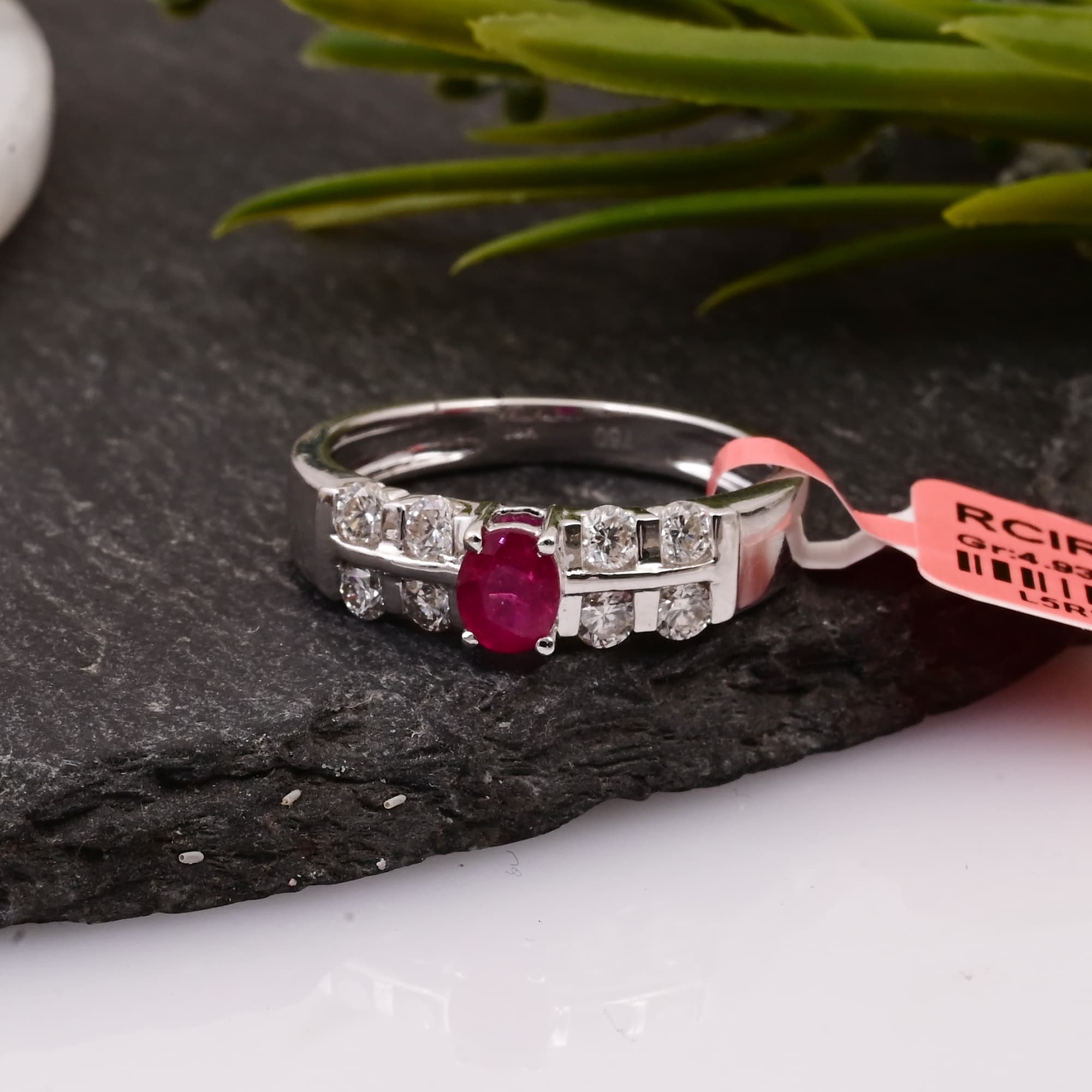 Ruby Diamond Cascade Ring