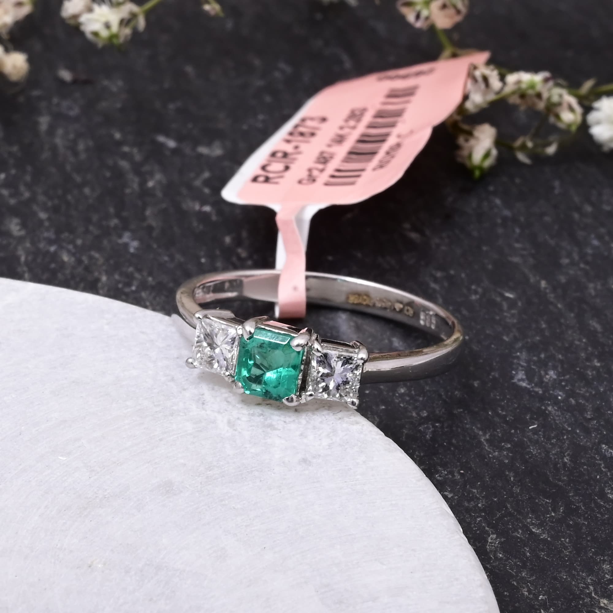 Royal Emerald Three-Stone Ring