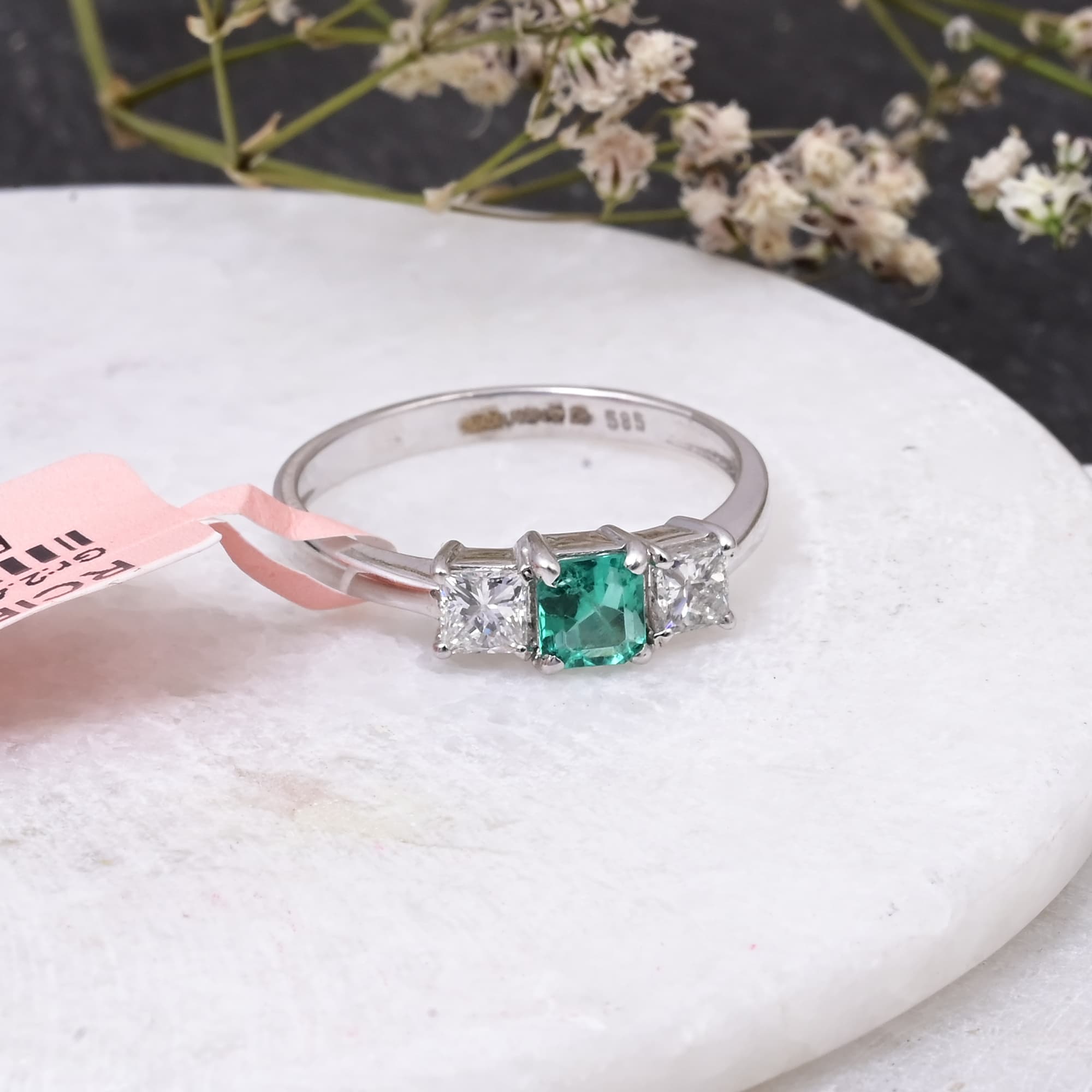 Royal Emerald Three-Stone Ring alternate view