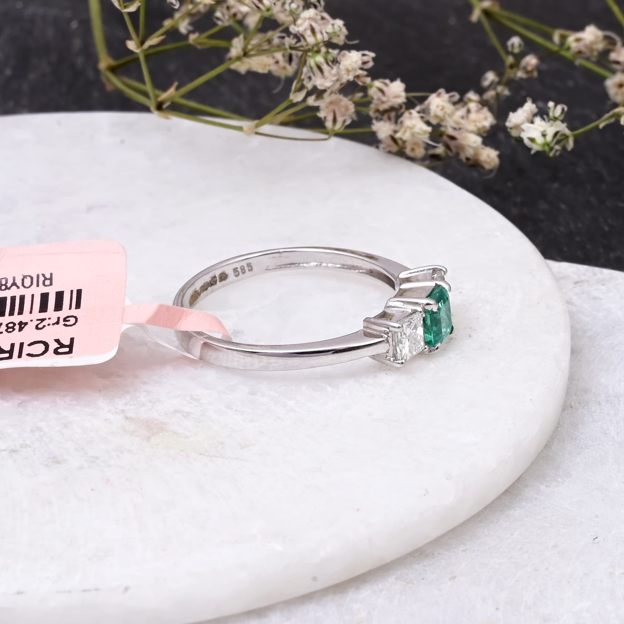 Royal Emerald Three-Stone Ring