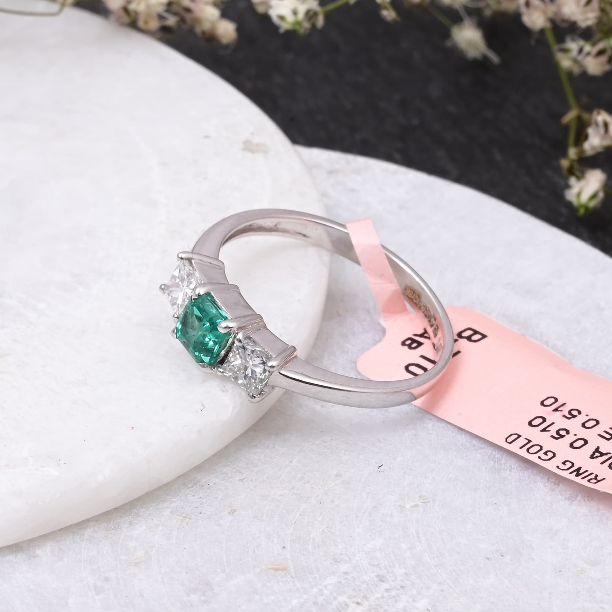 Royal Emerald Three-Stone Ring