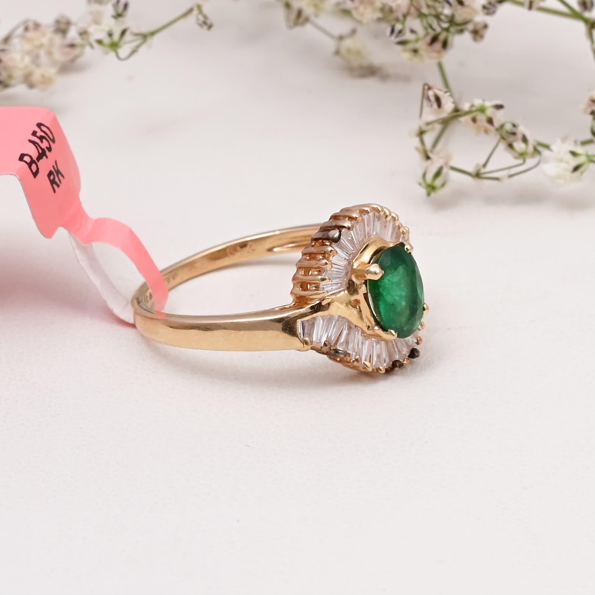 Radiant Emerald Sunburst Ring alternate view