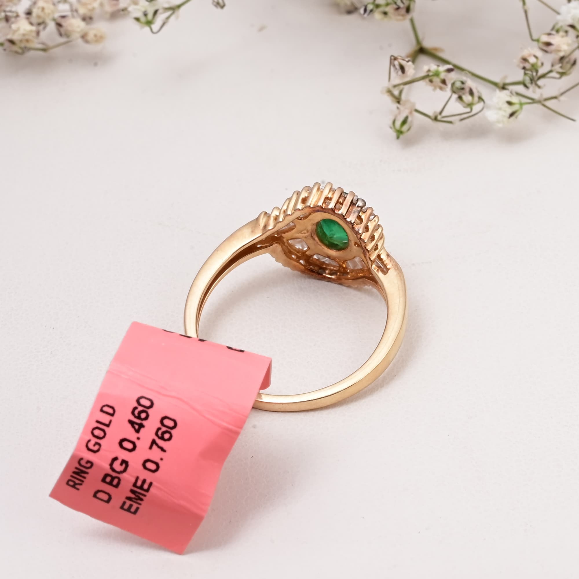 Radiant Emerald Sunburst Ring