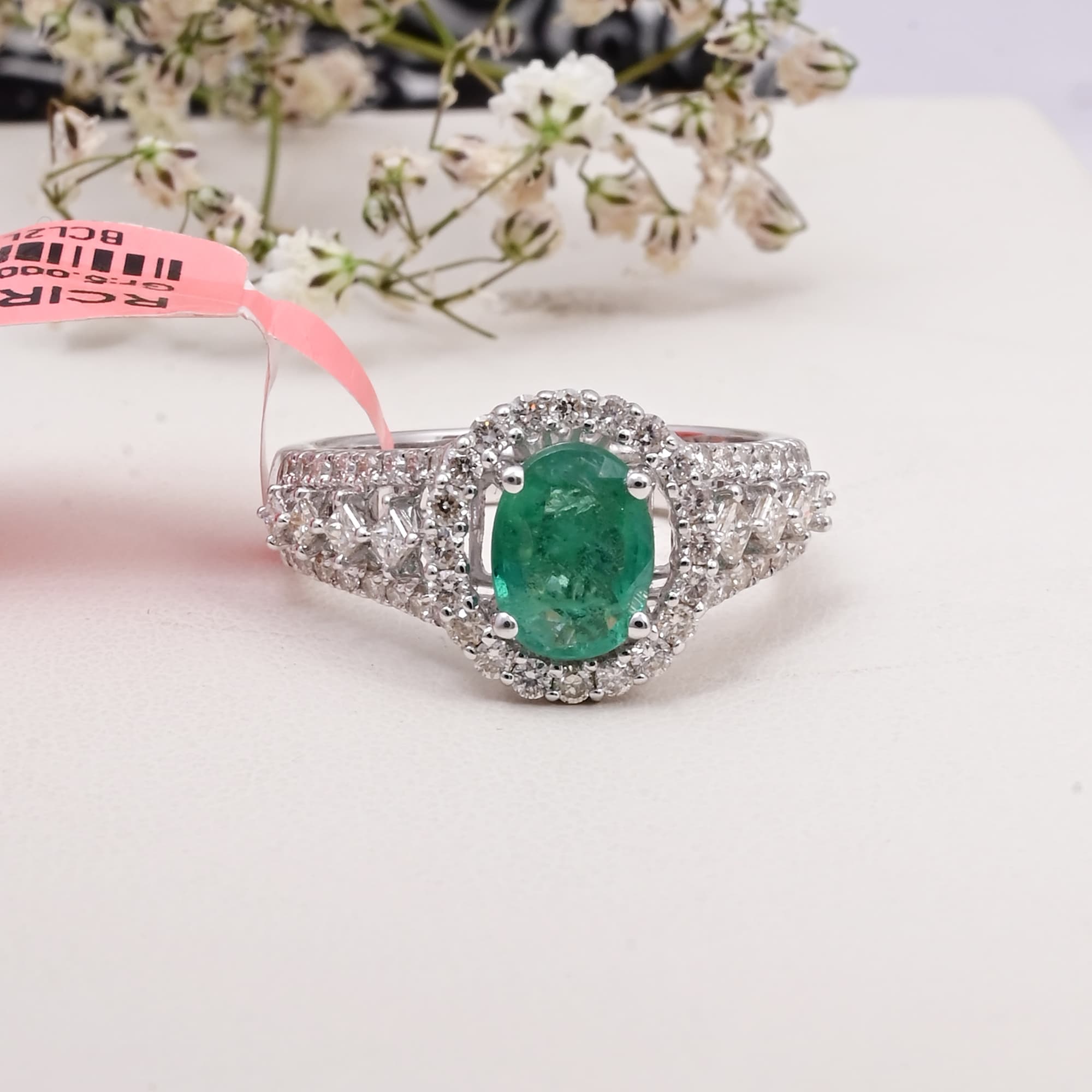 Royal Emerald Diamond Halo Ring