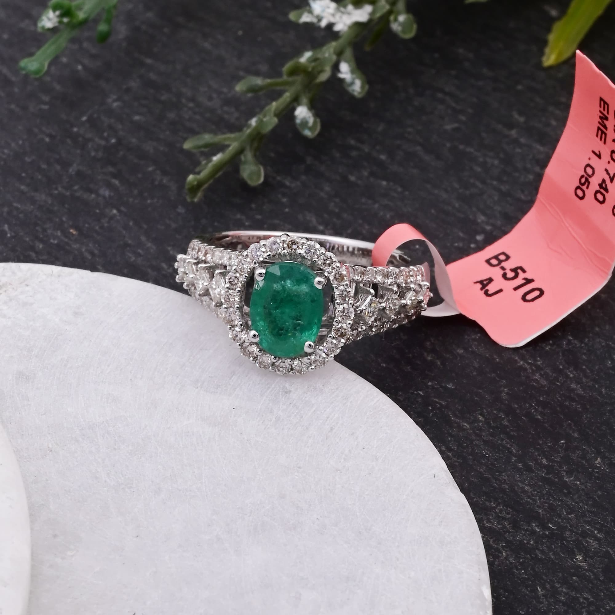 Royal Emerald Diamond Halo Ring