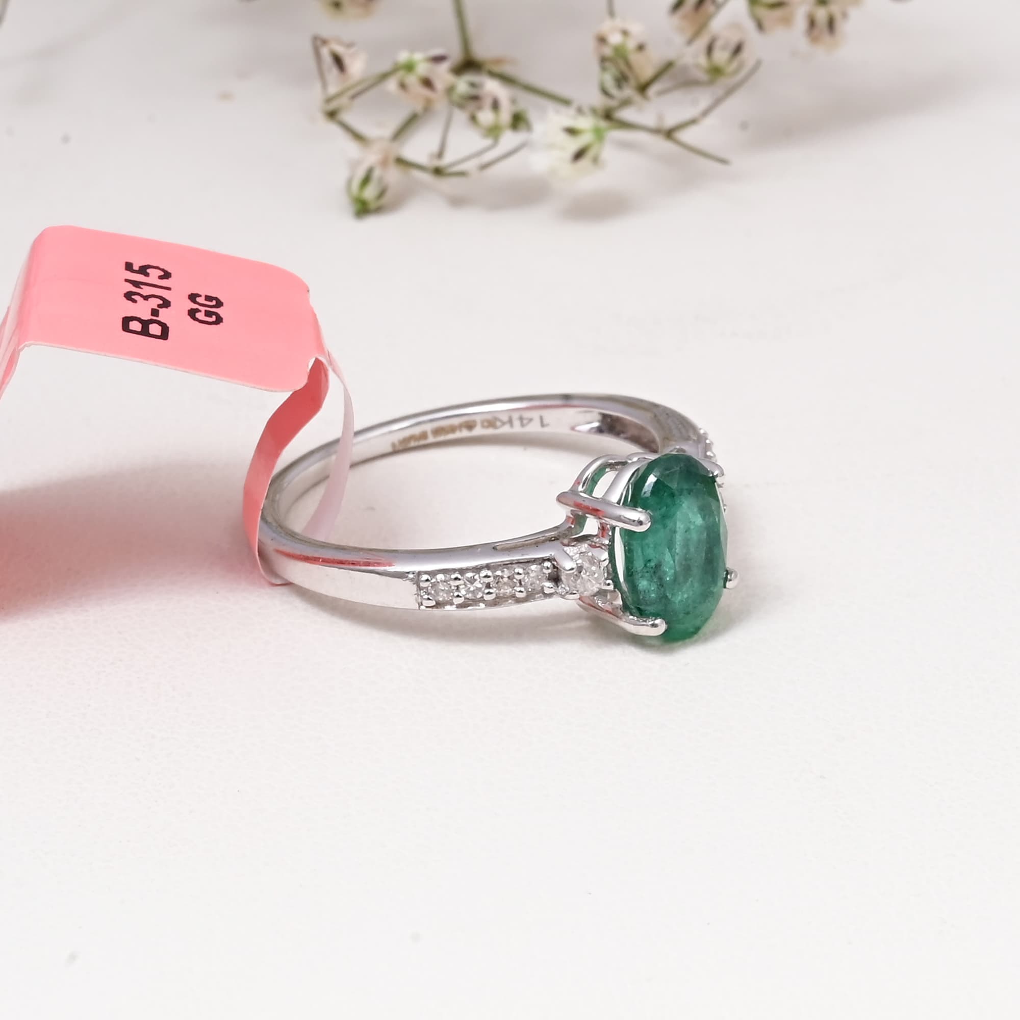 Classic Emerald Solitaire Ring alternate view