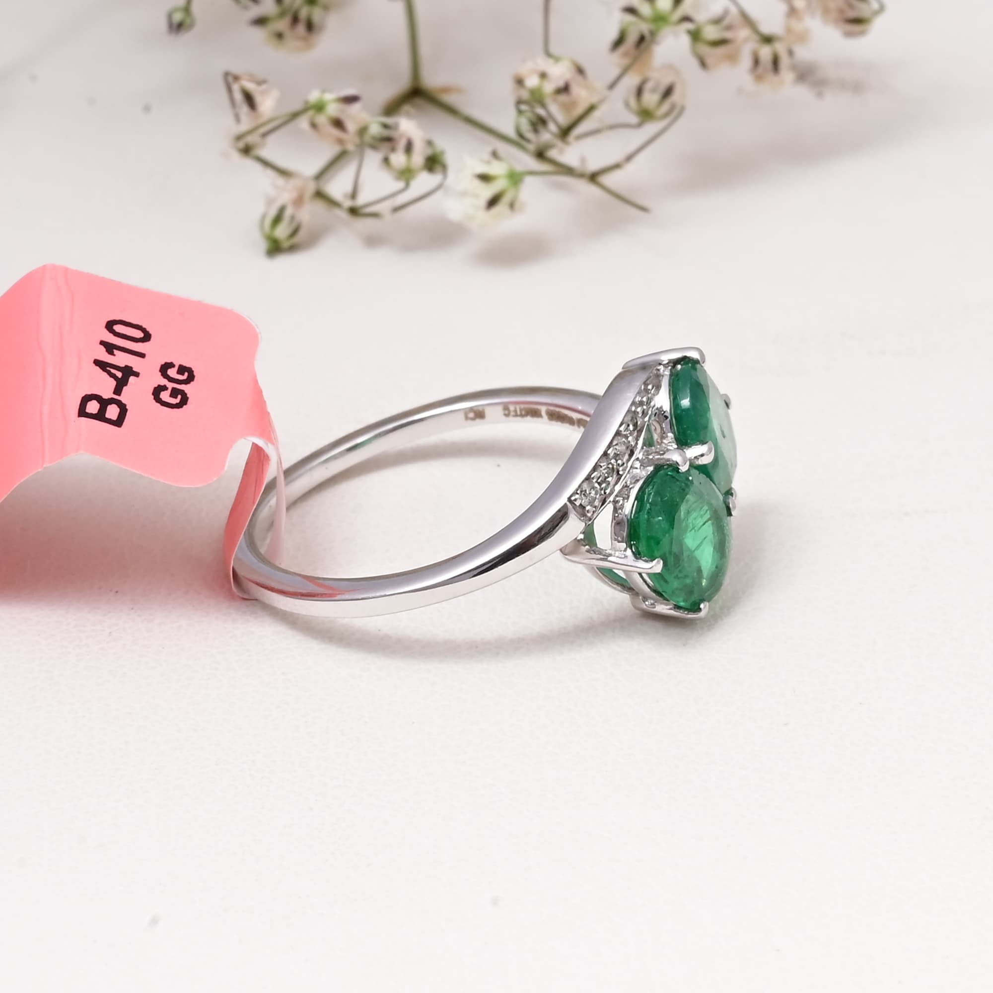 Twin Emerald Harmony Ring alternate view