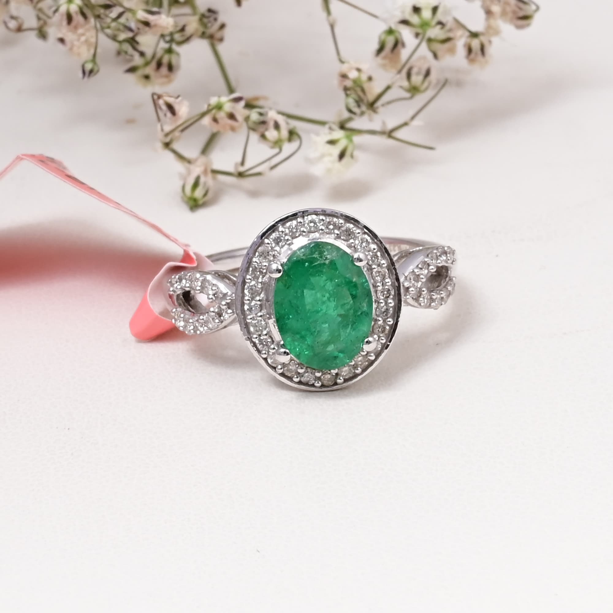 Emerald Infinity Halo Ring