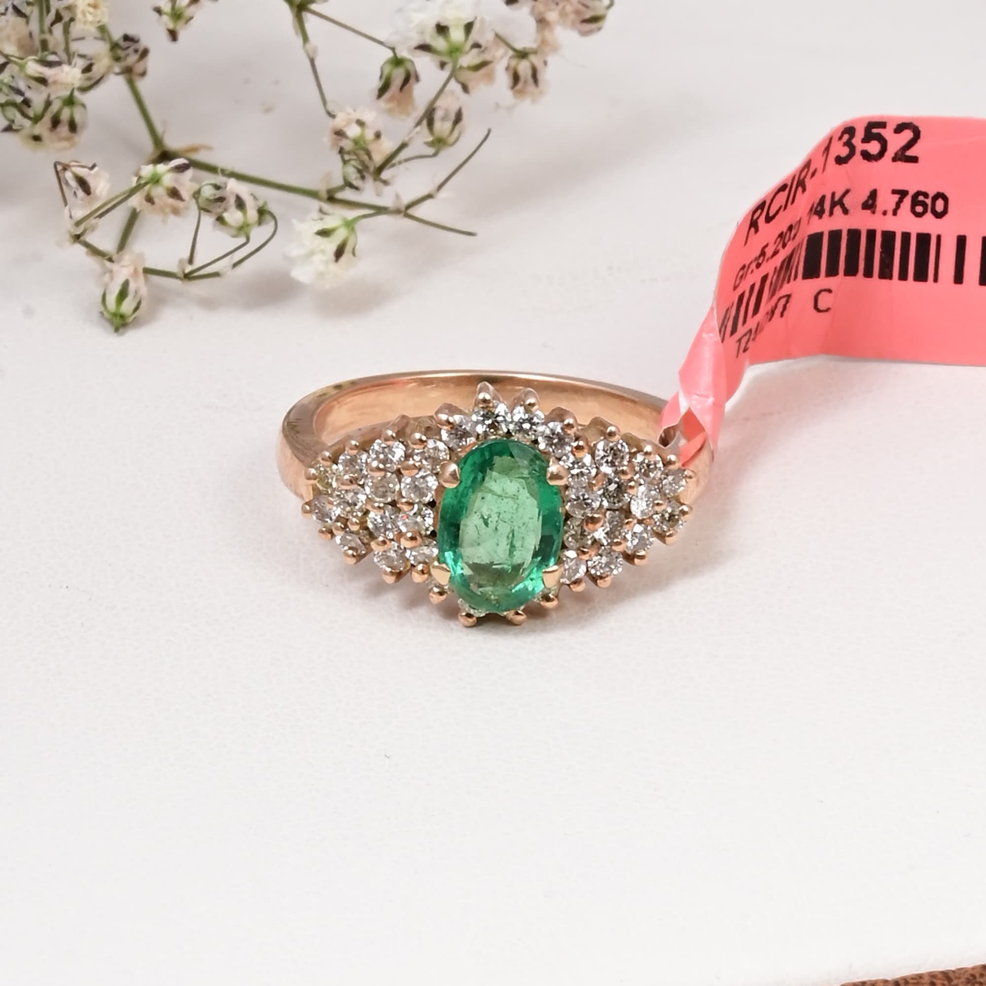 Royal Emerald Blossom Ring