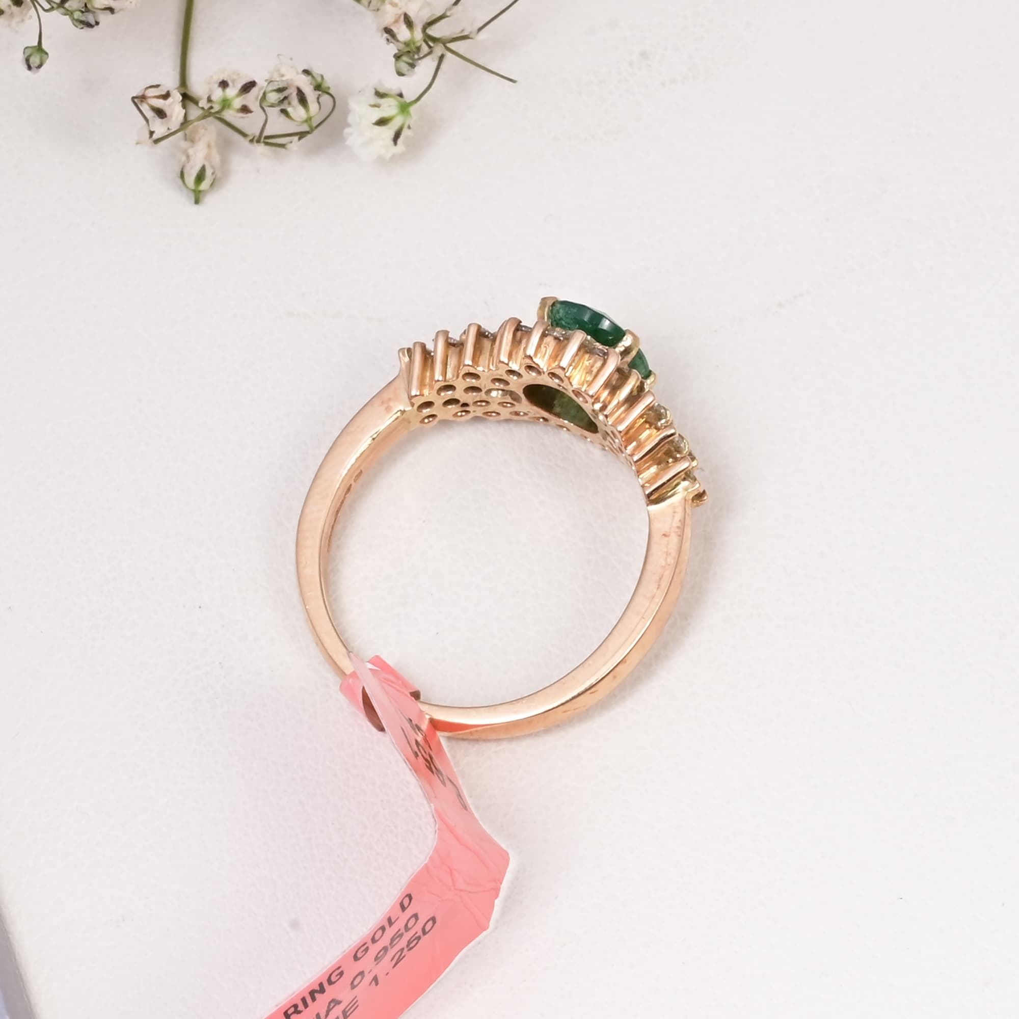 Royal Emerald Blossom Ring