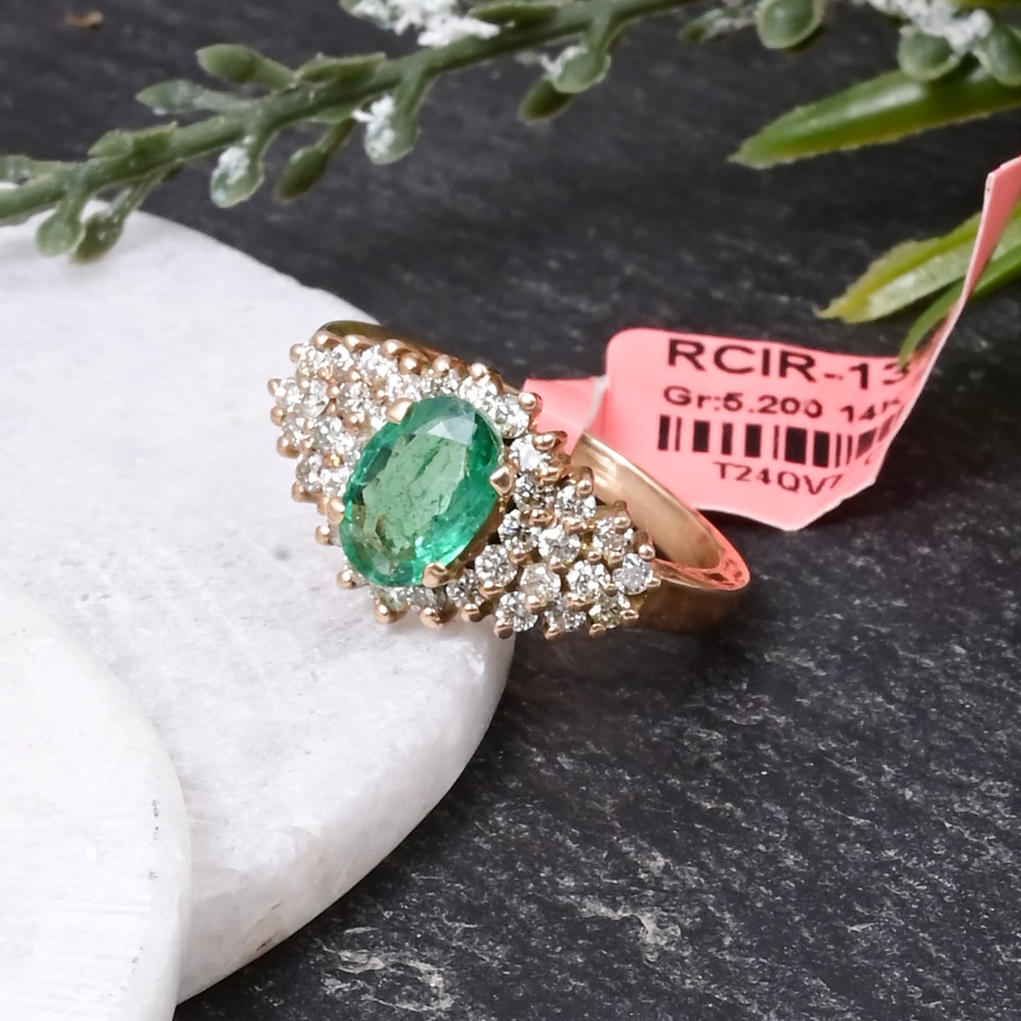 Royal Emerald Blossom Ring