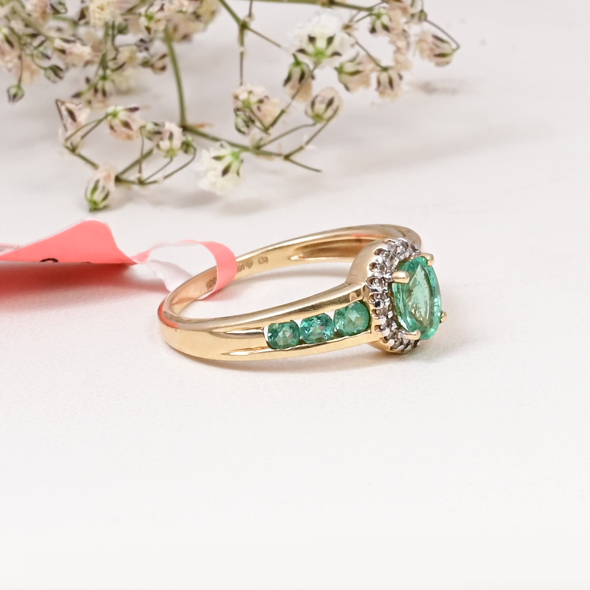 Emerald Halo Harmony Ring alternate view