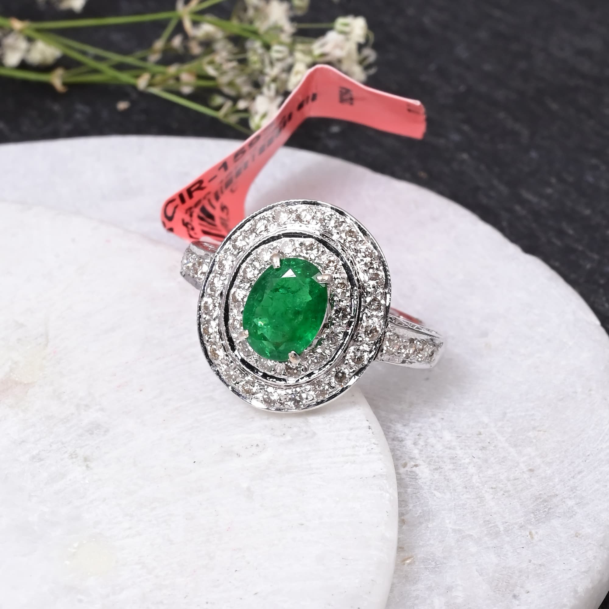 Royal Emerald Double Halo Ring