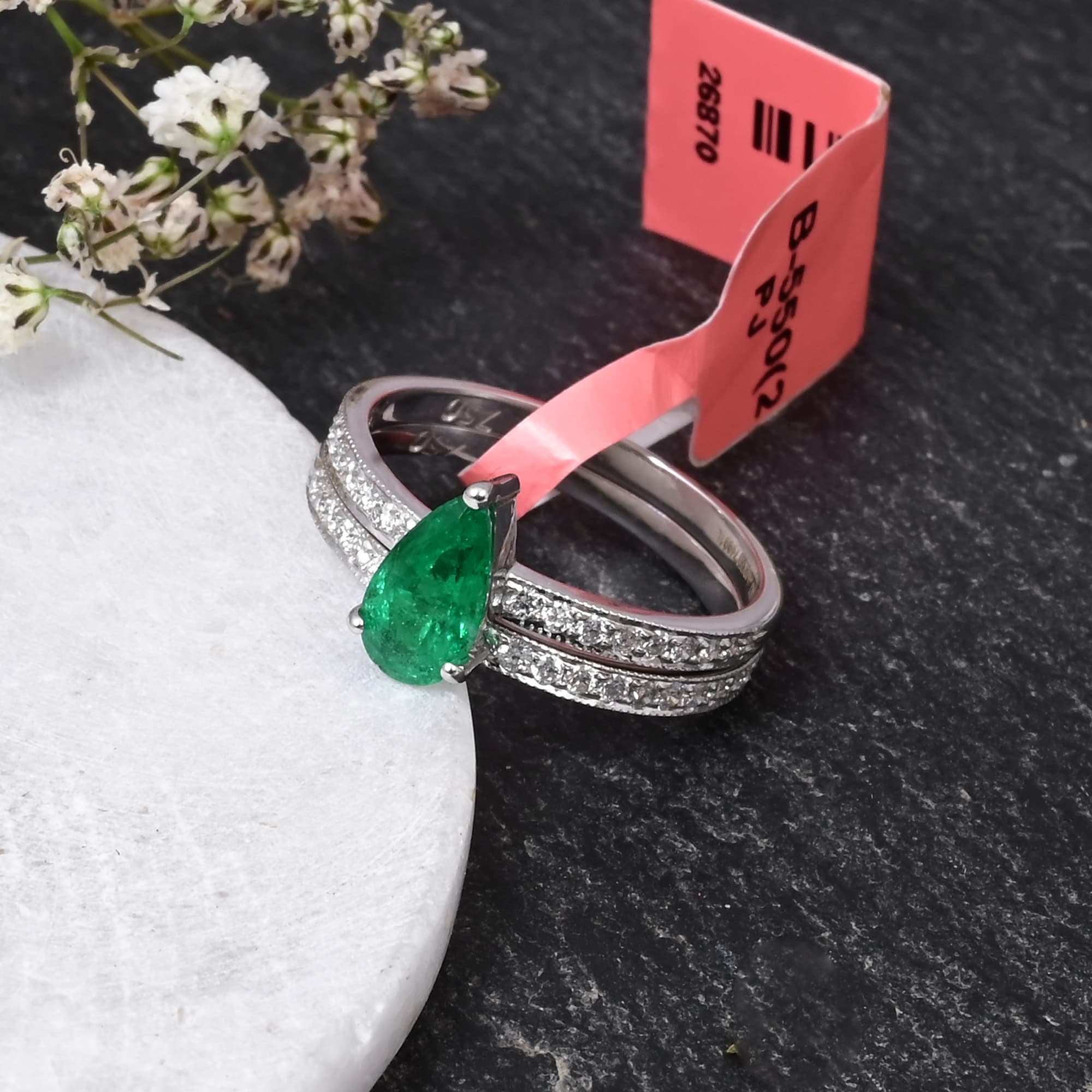 Emerald Dewdrop Split Band Ring alternate view