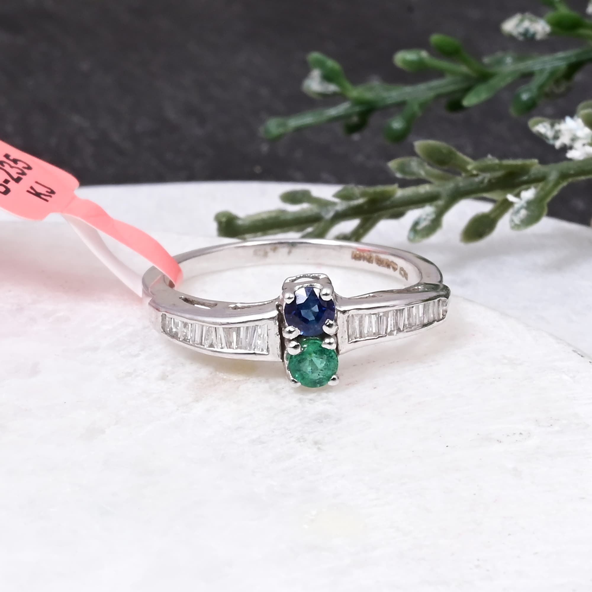 Harmony Duo Sapphire & Emerald Ring