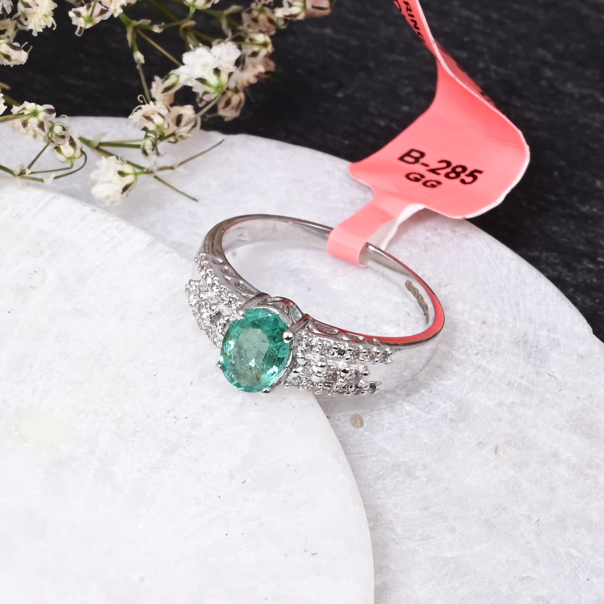 Emerald Radiance Halo Ring alternate view