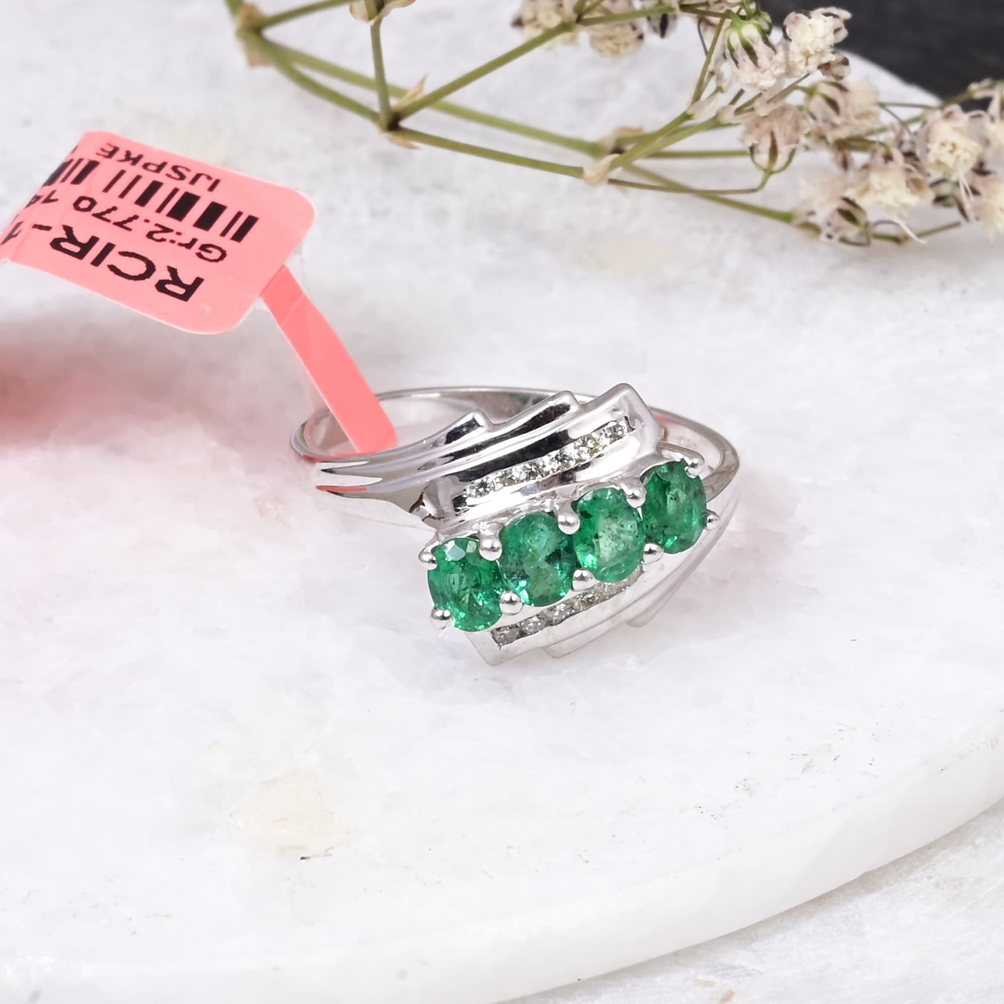 Emerald Cascade Ring