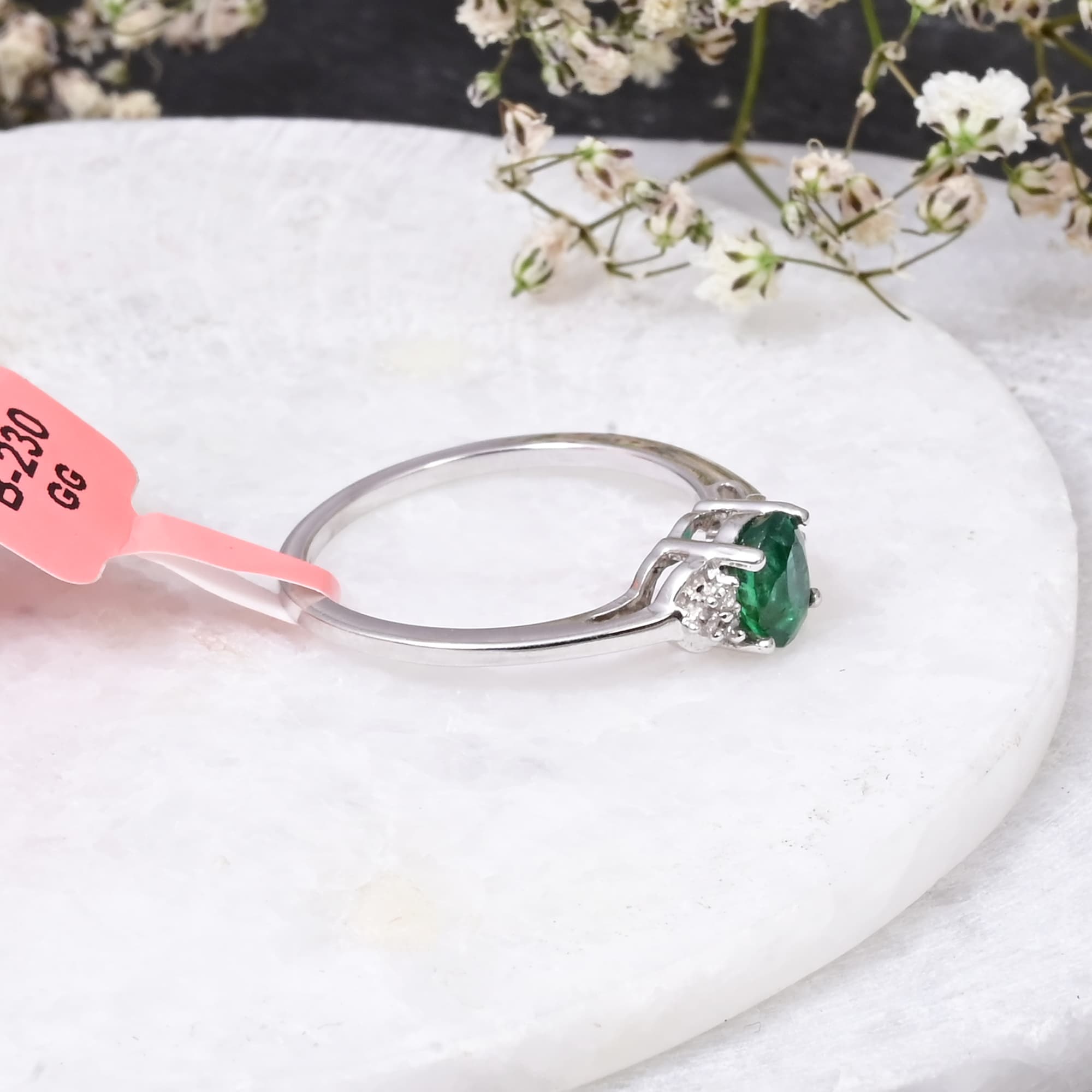 Emerald Whisper Solitaire Ring alternate view