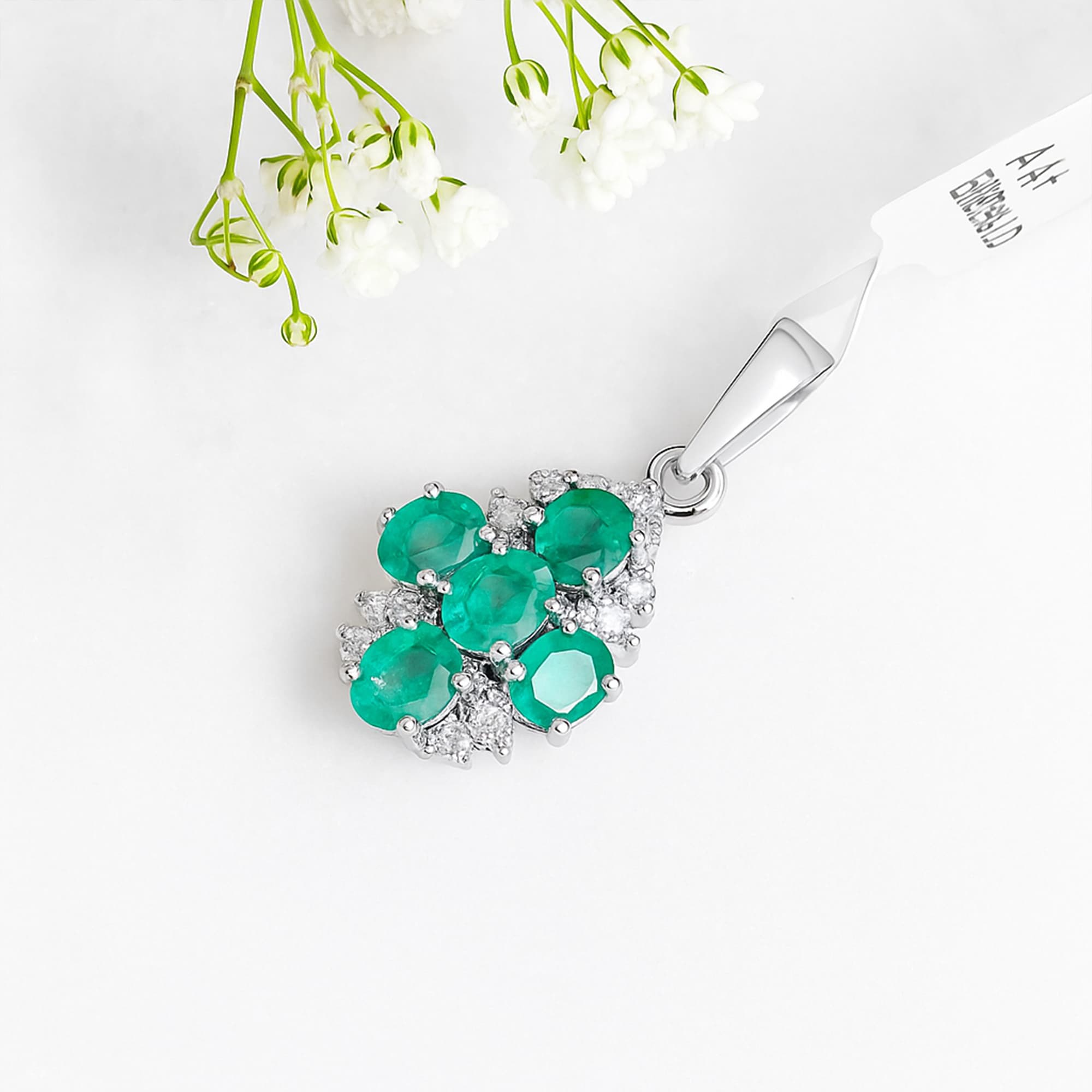 Emerald Cluster Blossom Pendant