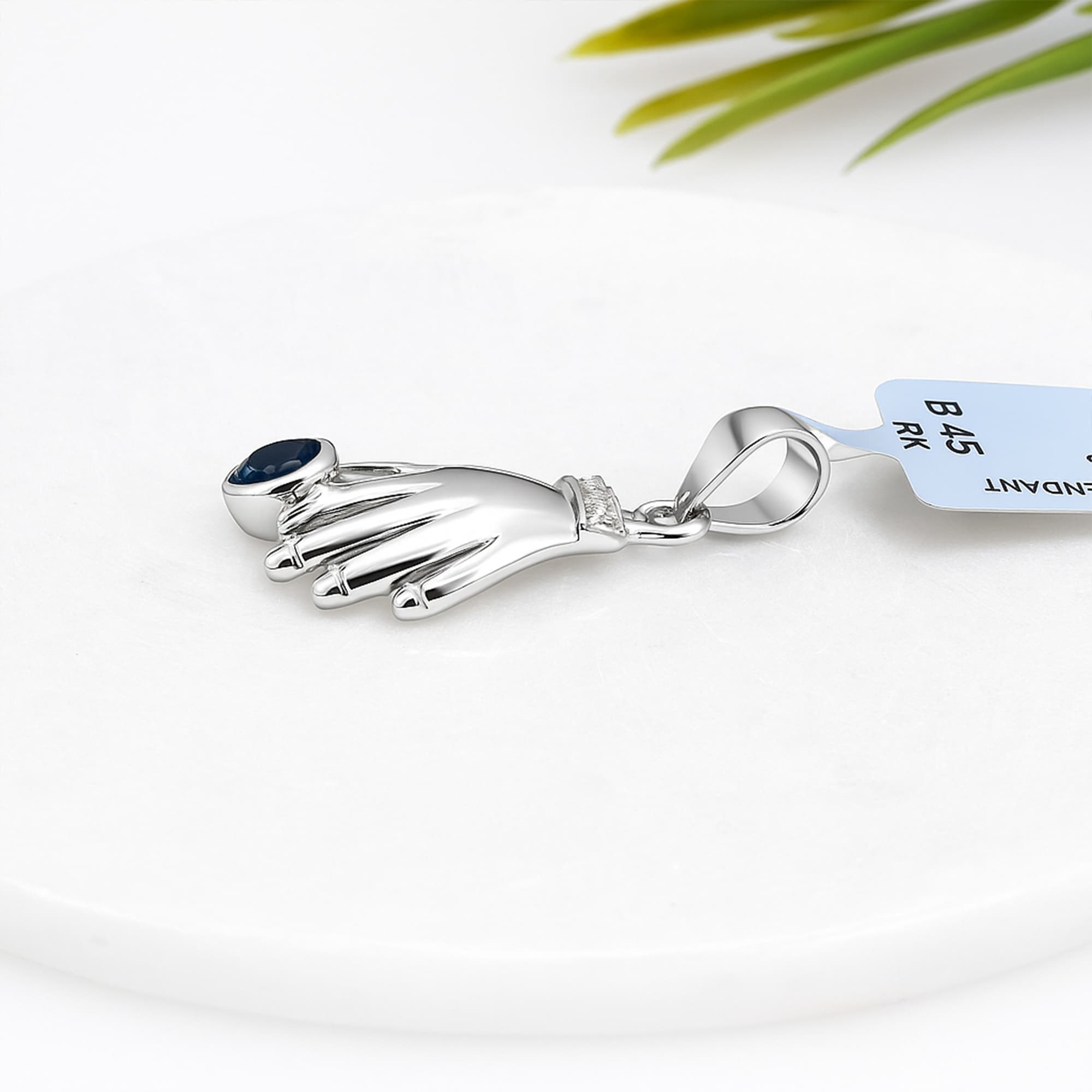 Sapphire Hand Charm Pendant