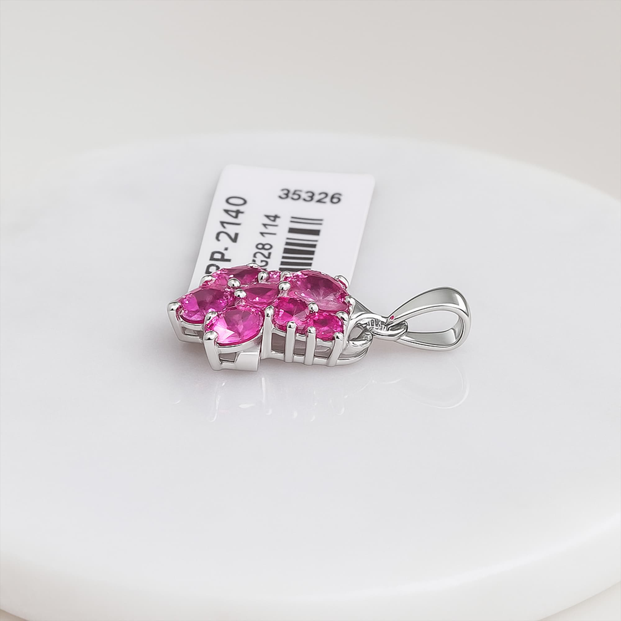 Ruby Floral Cluster Pendant