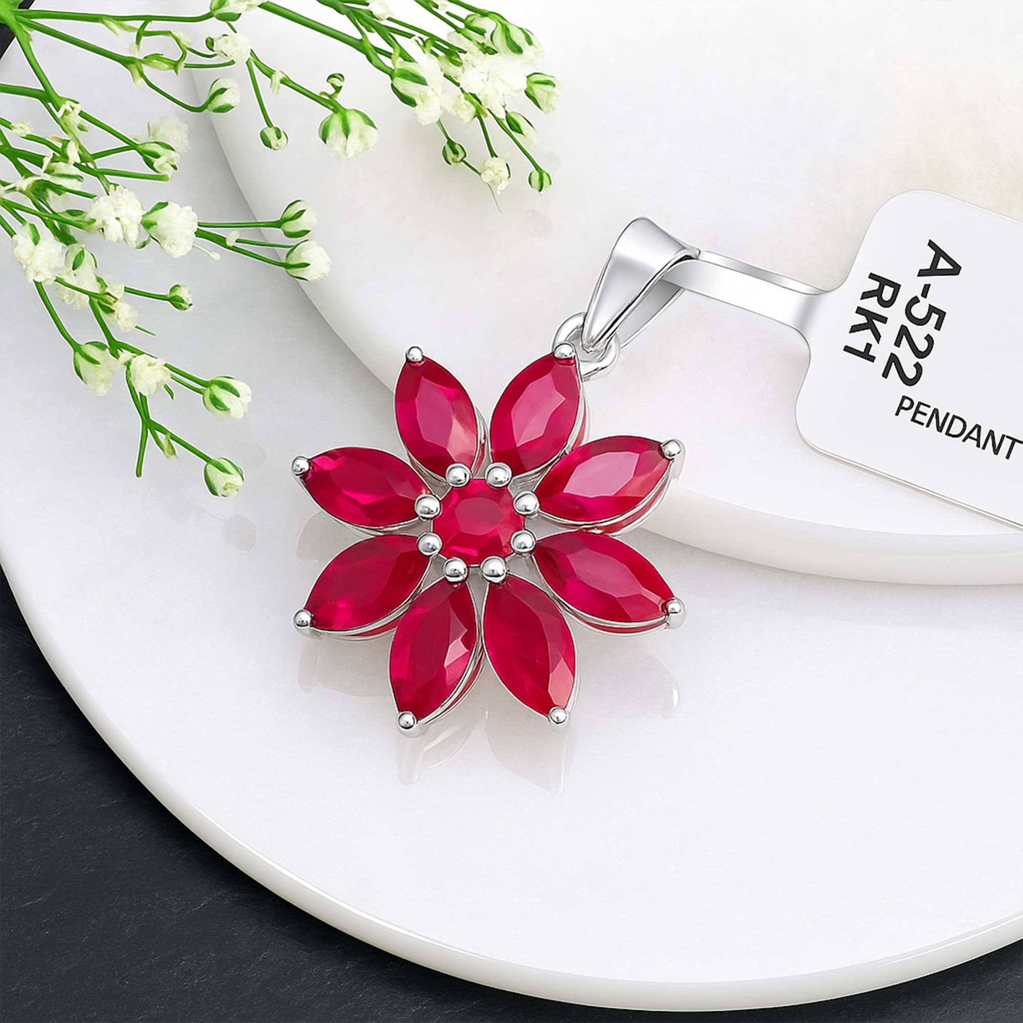 Scarlet Blossom Pendant alternate view