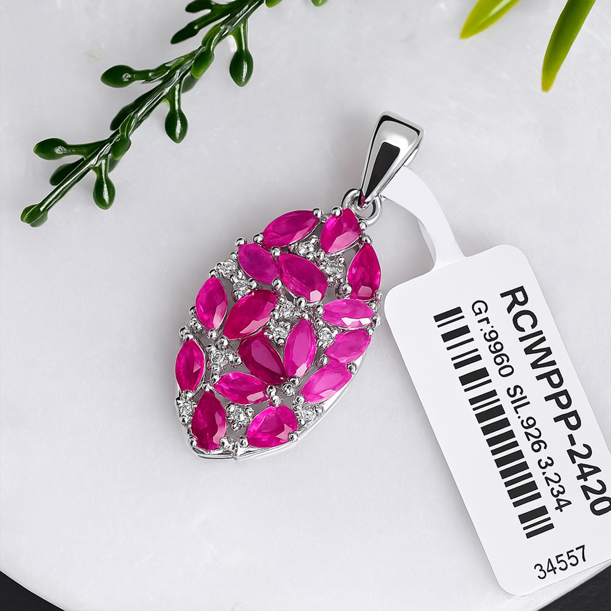 Ruby Marquise Pendant