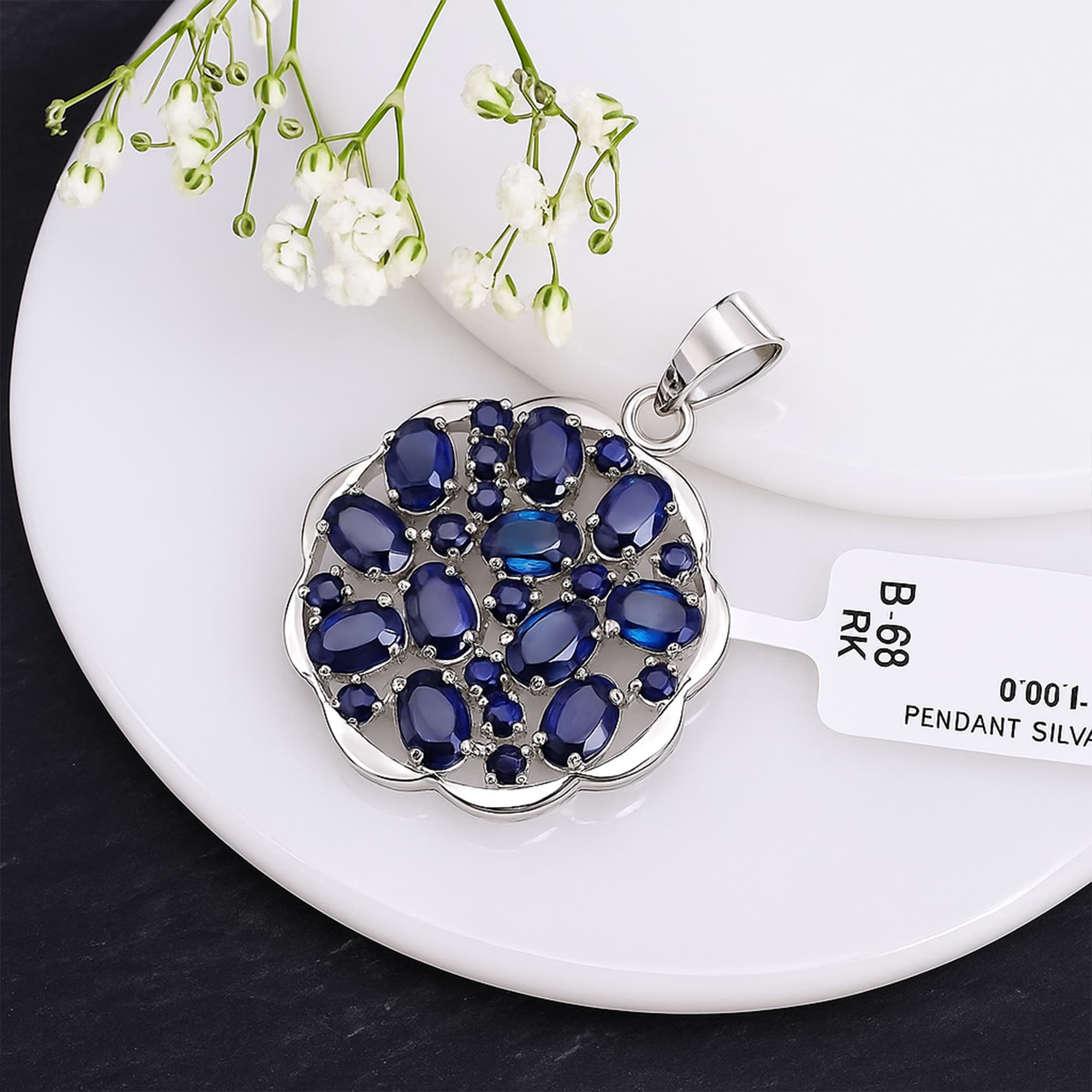 Sapphire Bloom Pendant alternate view