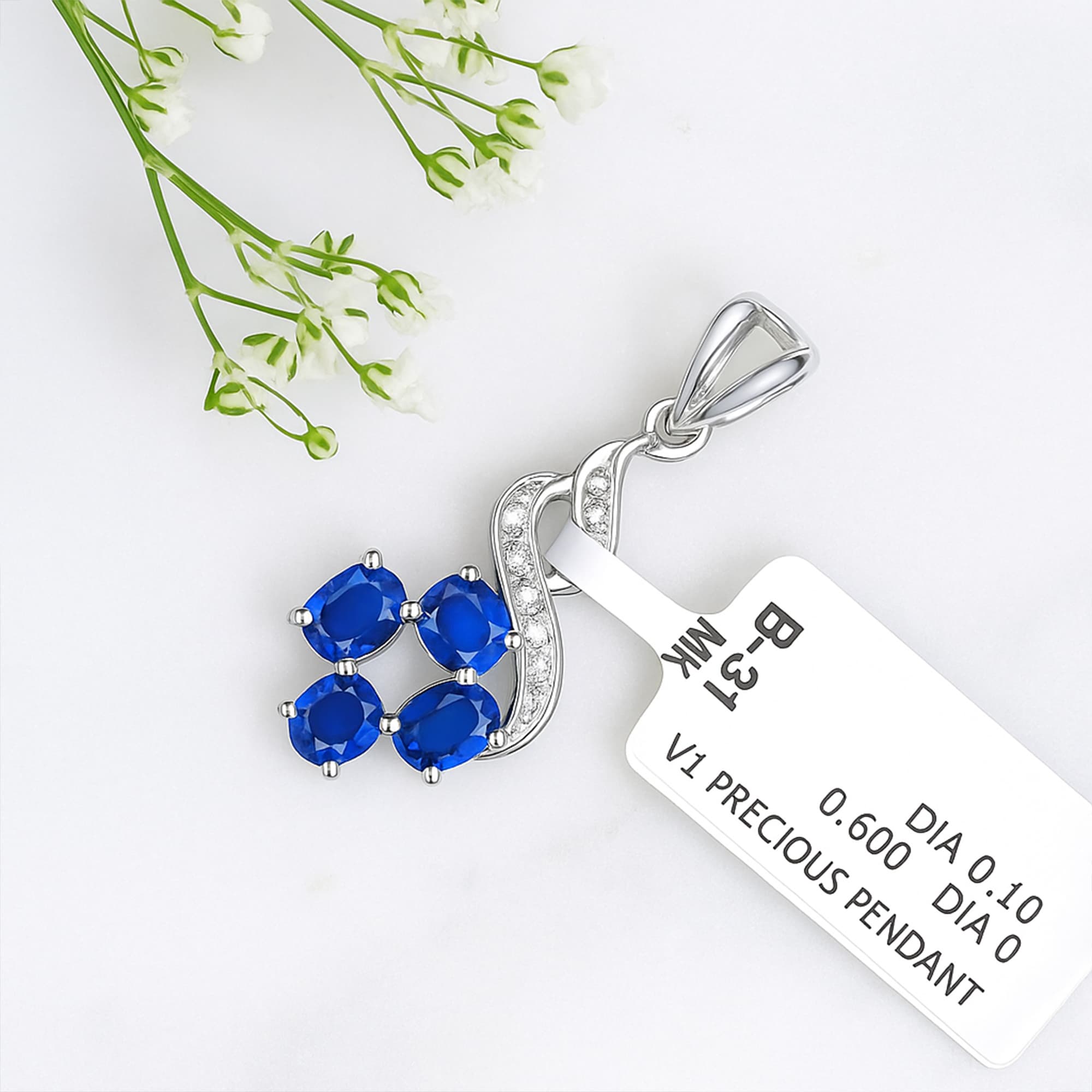 Sapphire Clover Pendant