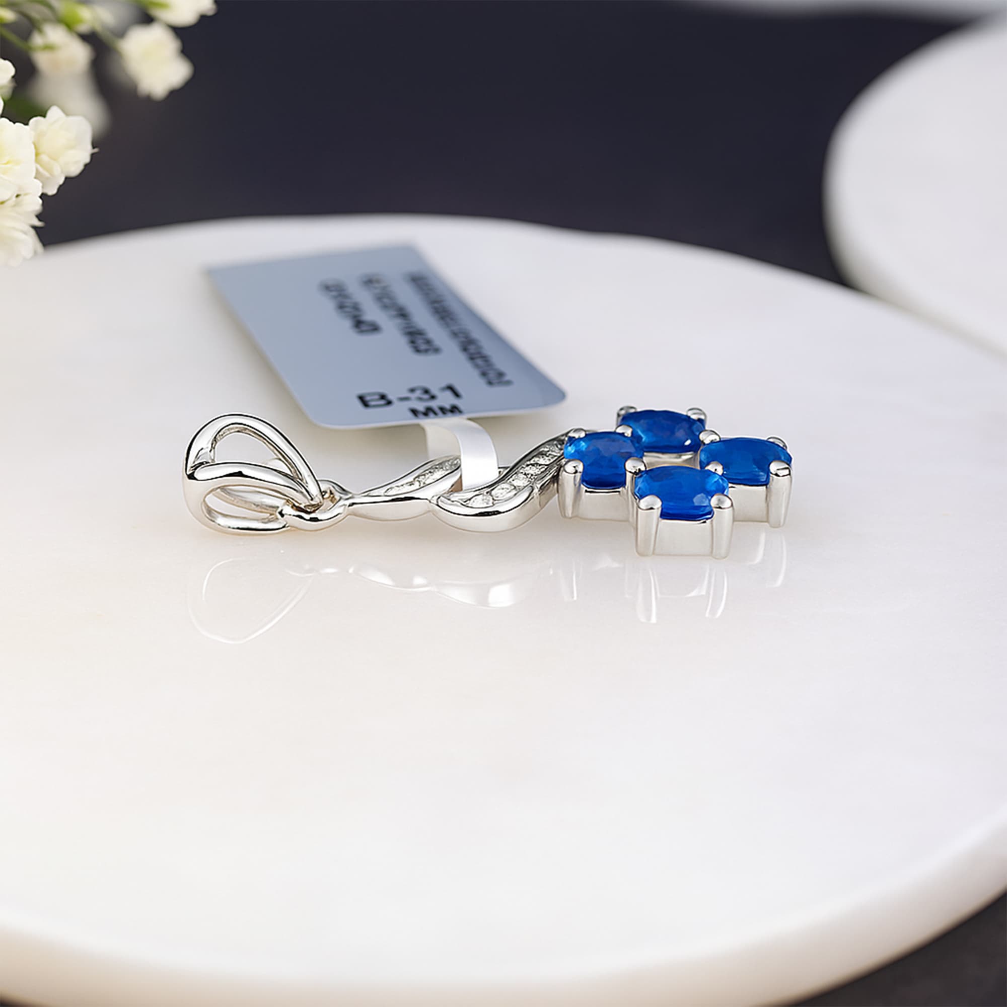Sapphire Clover Pendant