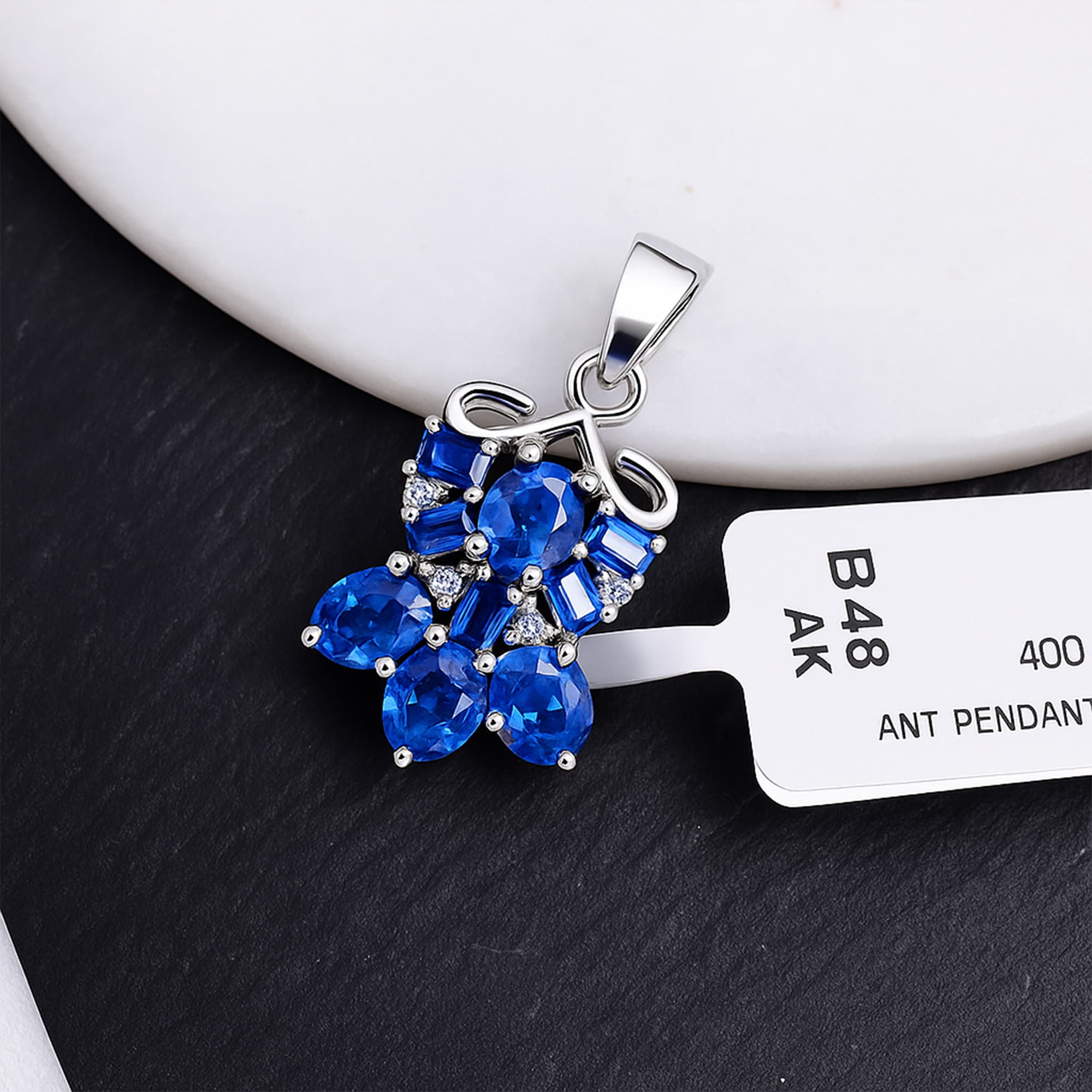 Sapphire Vine Pendant