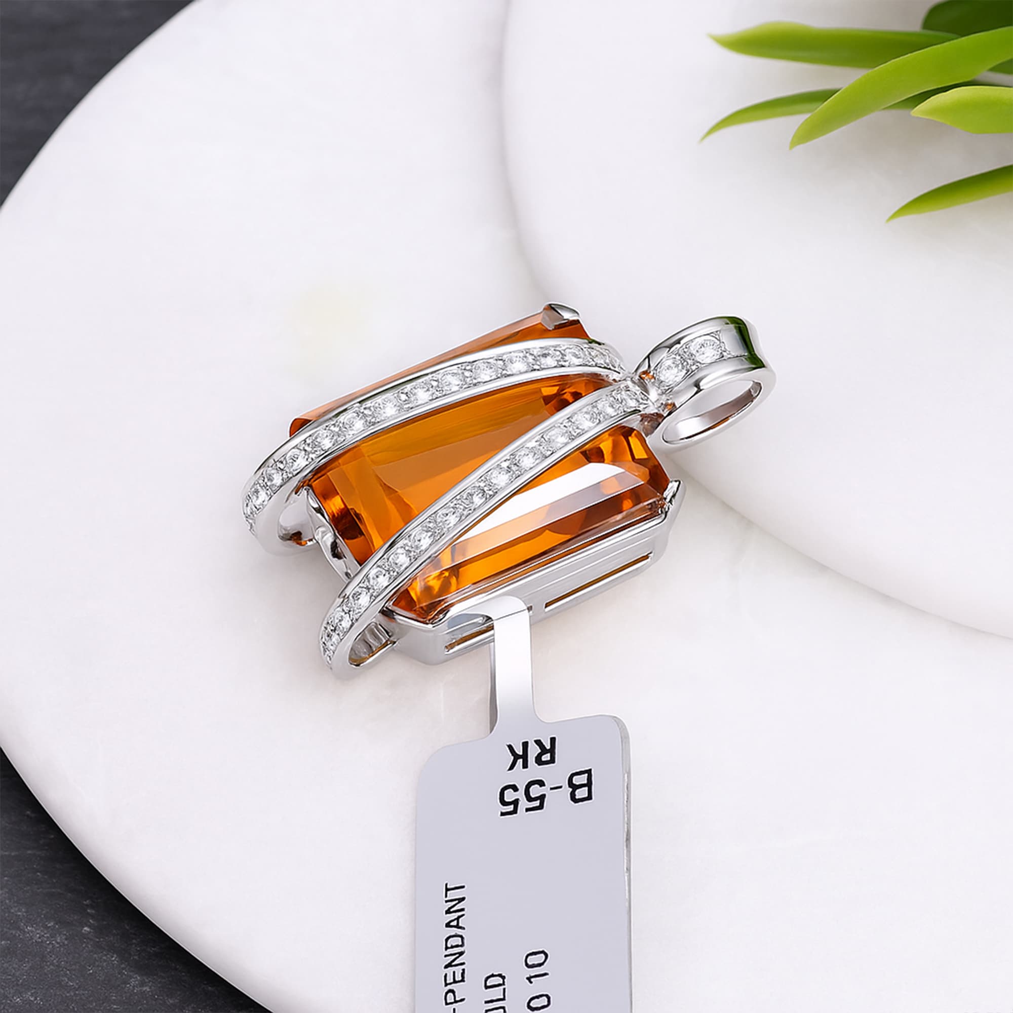 Amber Crown Pendant alternate view