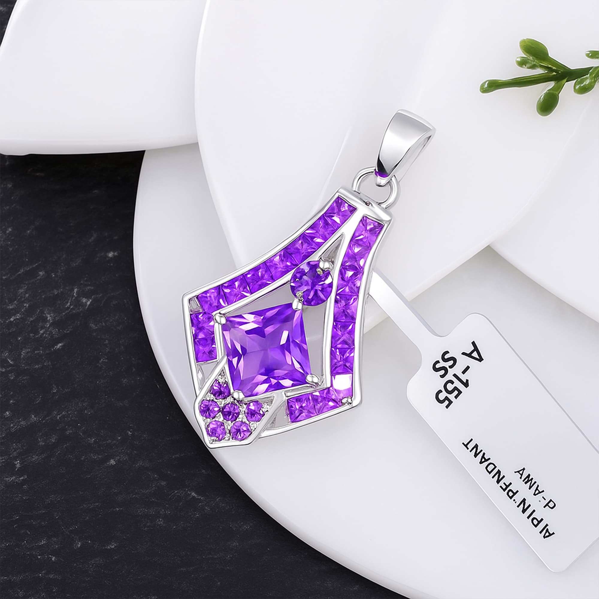 Amethyst Deco Pendant alternate view