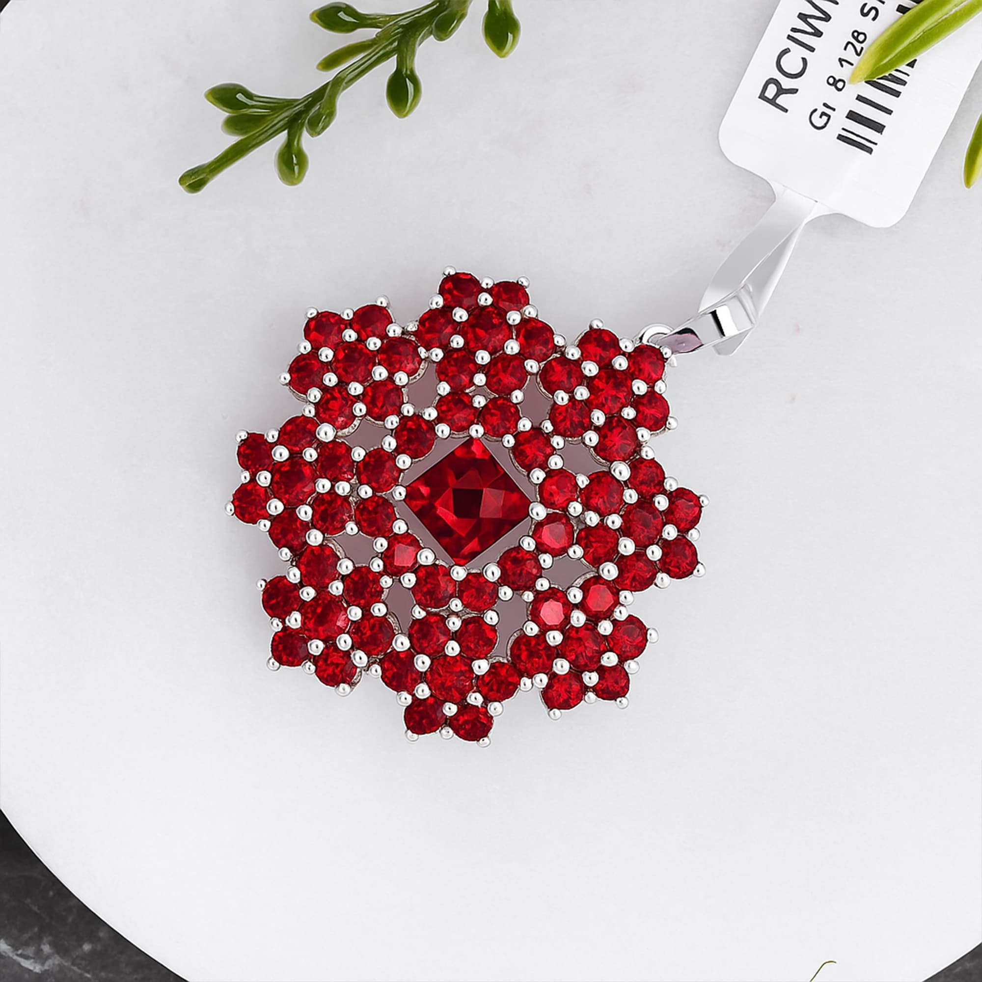 Garnet Mandala Pendant