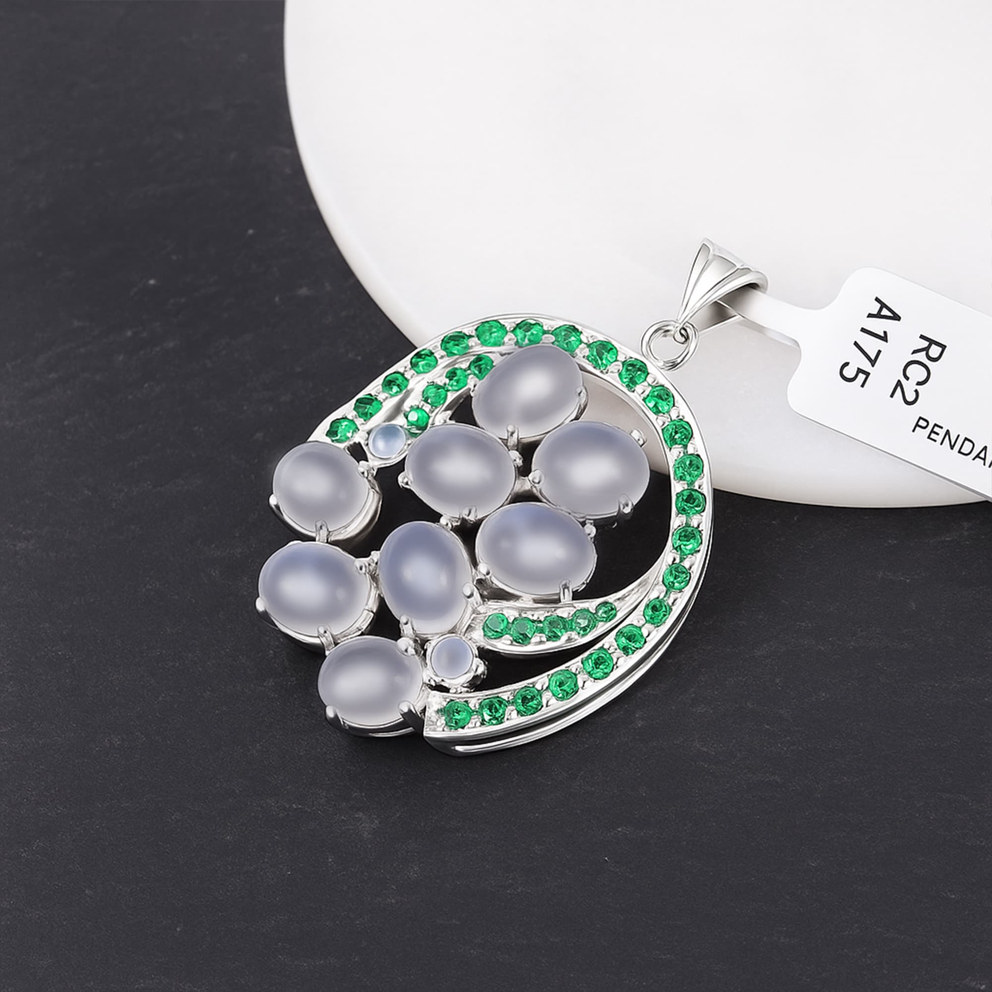 Moonlit Emerald Pendant alternate view