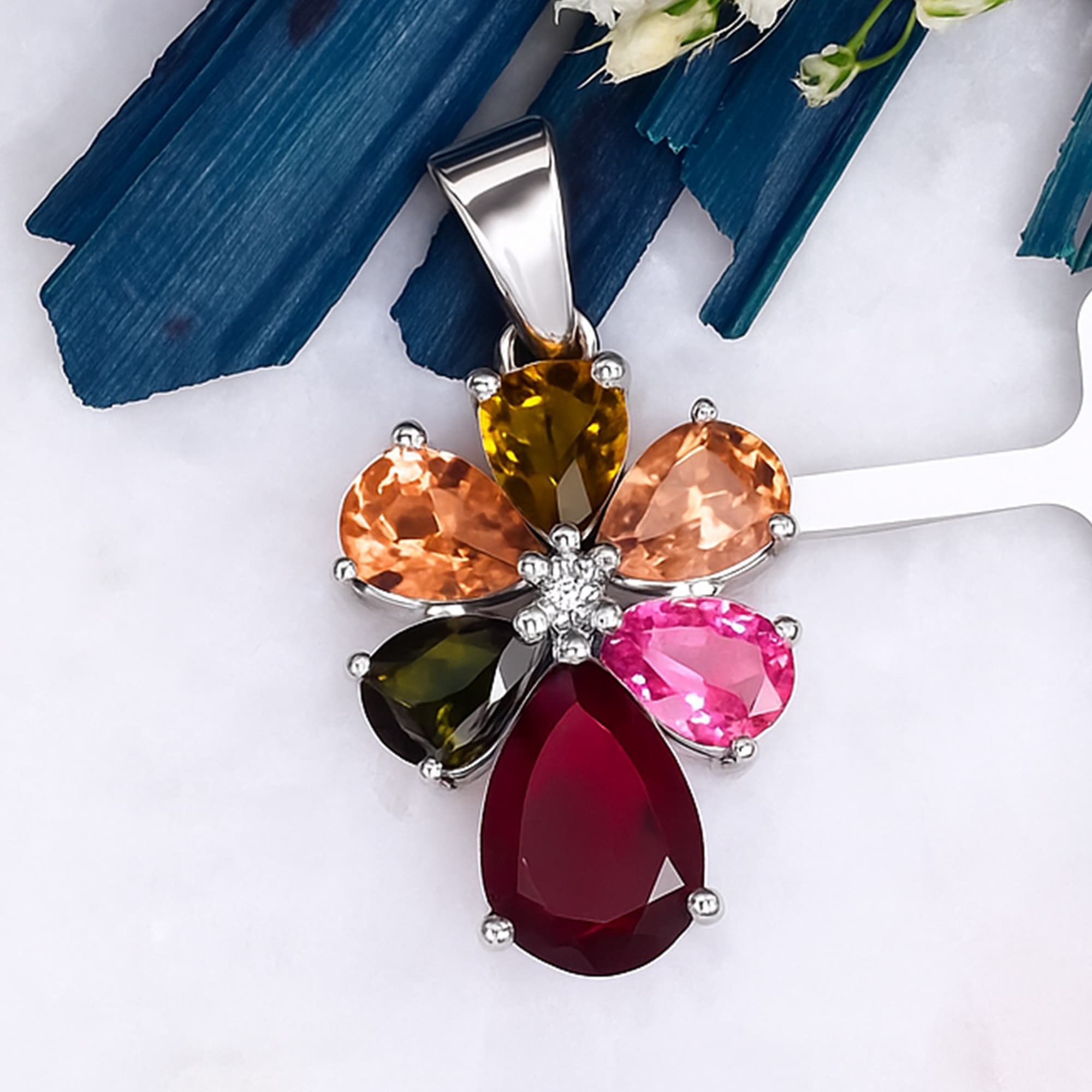 Rubellite Bloom Pendant