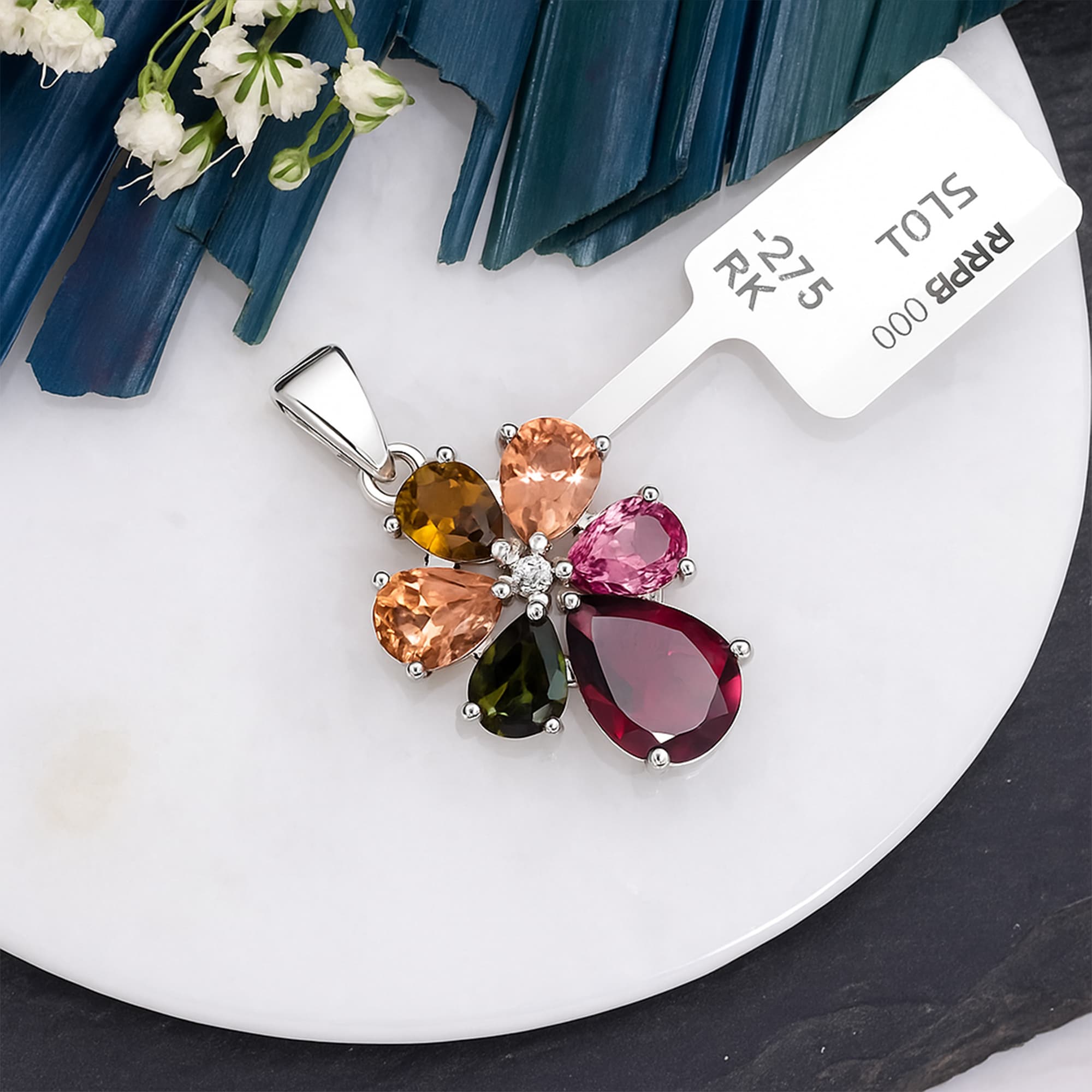 Rubellite Bloom Pendant alternate view