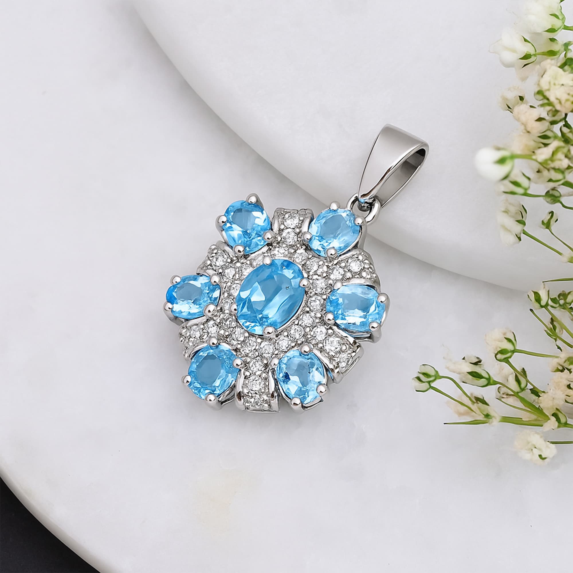 Azure Bloom Pendant alternate view