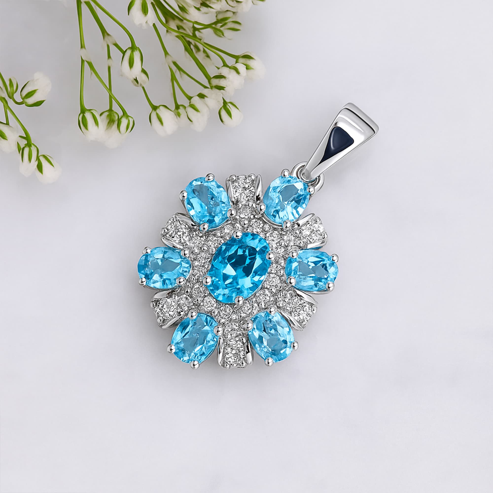 Azure Bloom Pendant