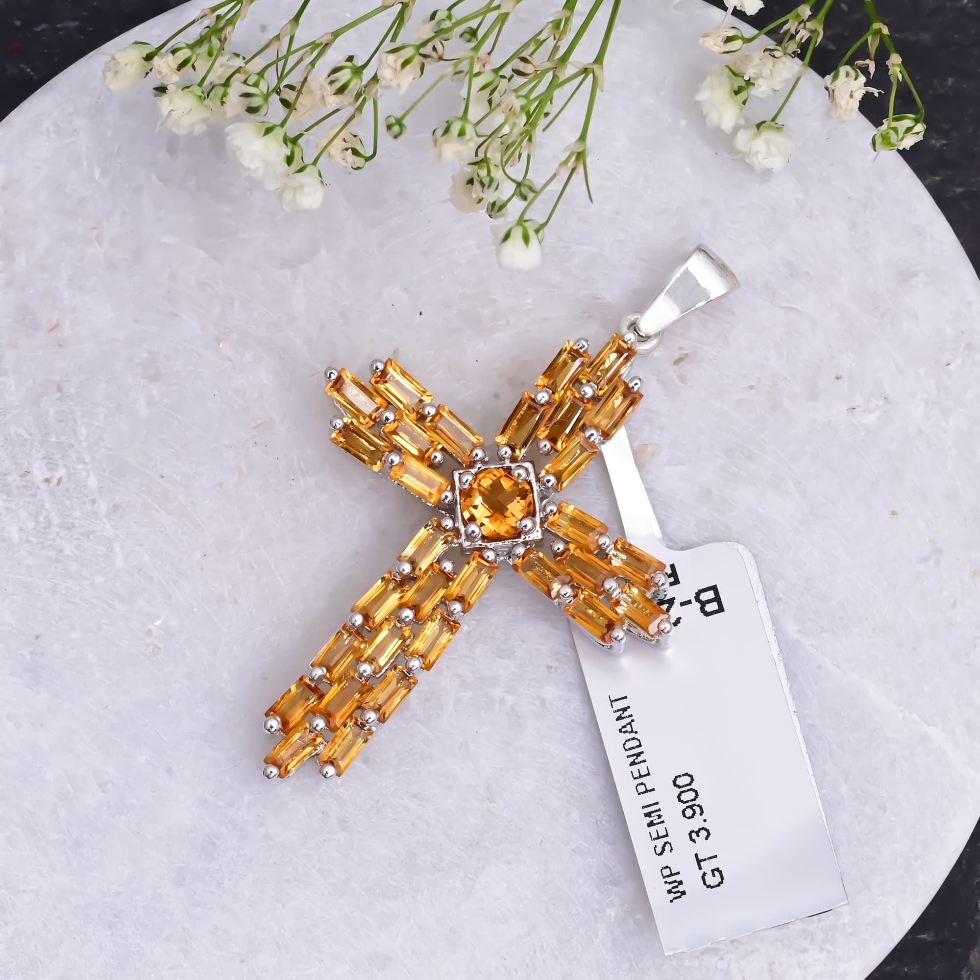 Golden Grace Topaz Cross Pendant alternate view