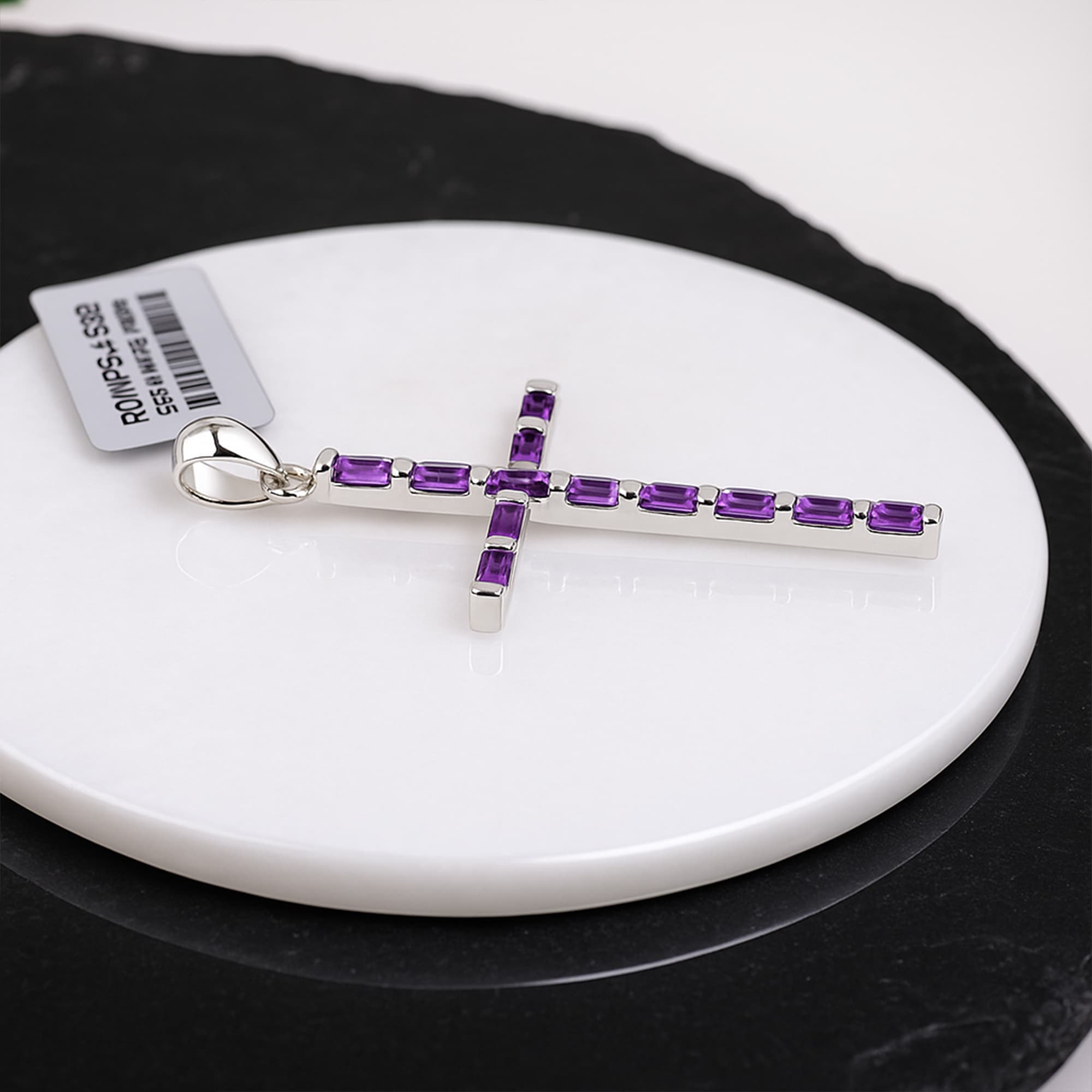 Divine Aura Amethyst Cross Pendant