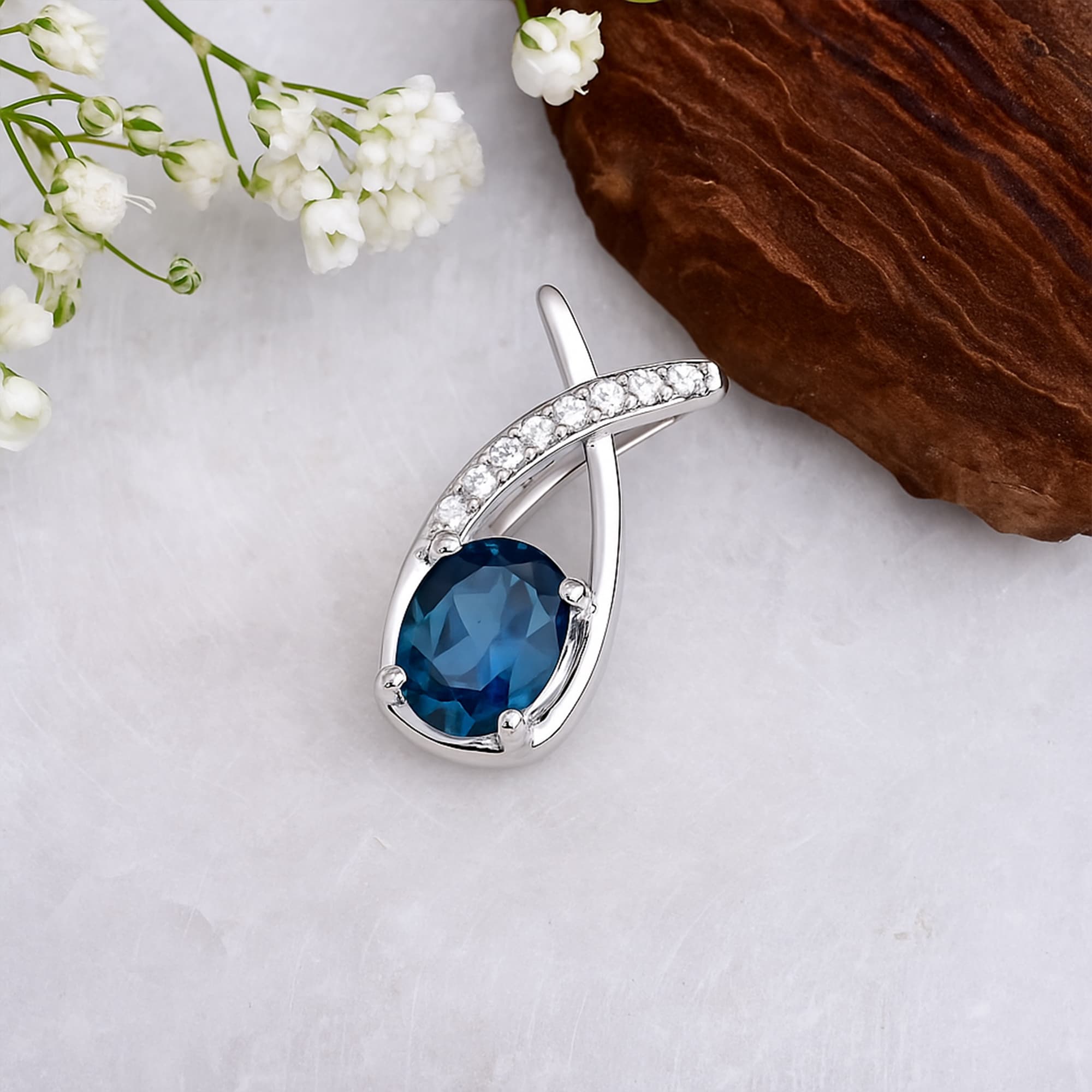 Midnight Elegance London Blue Topaz Pendant alternate view