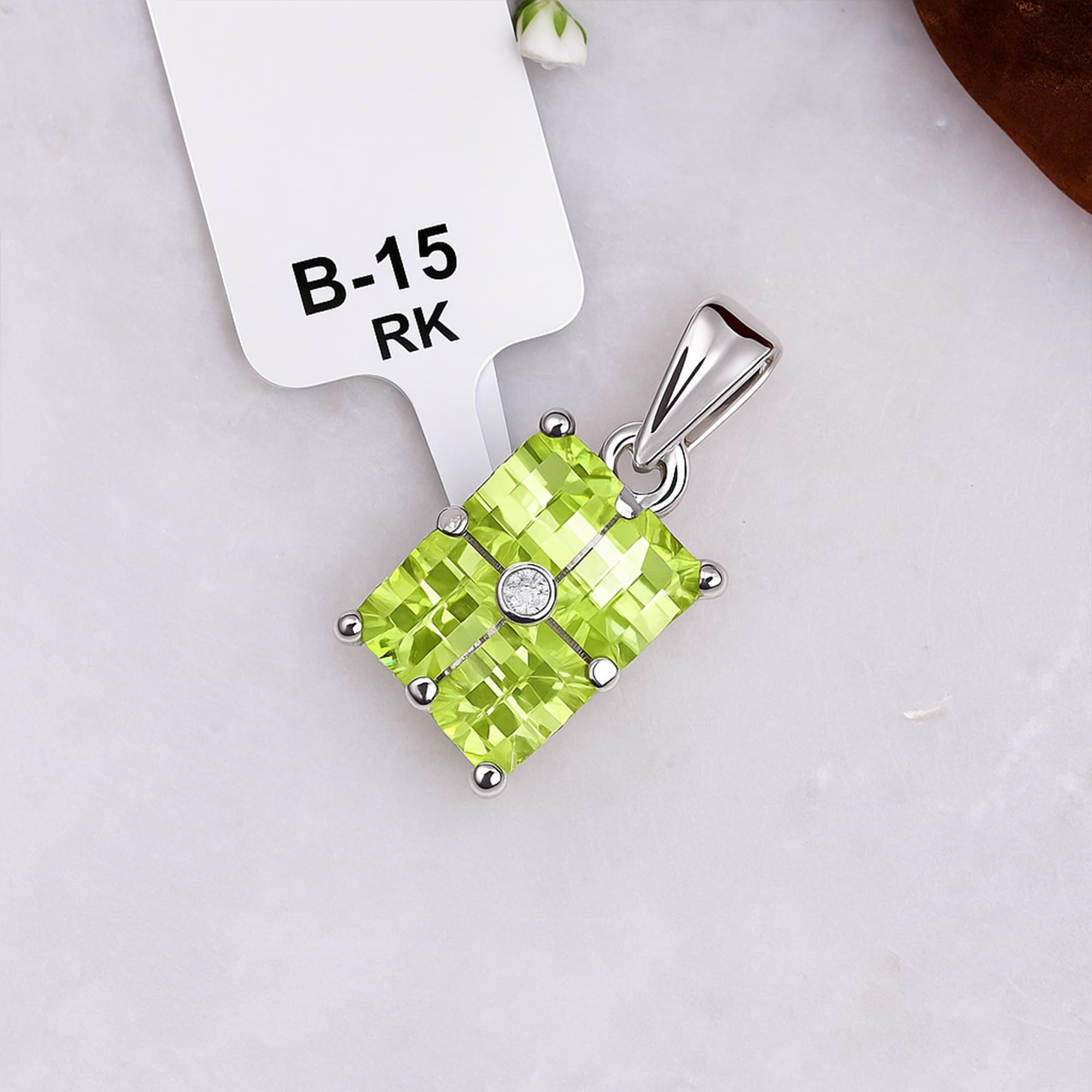 Verdant Luxe Peridot Mosaic Pendant